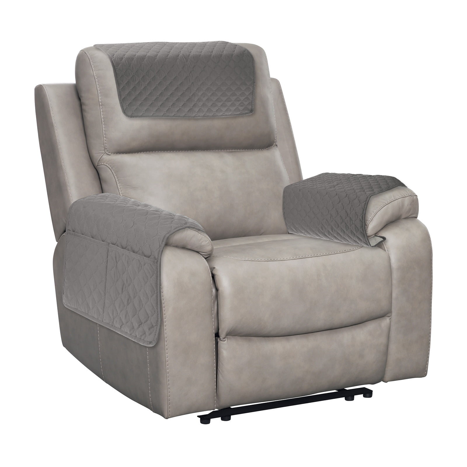 Unique Bargains Arm Cover Furniture Protect Recliner Chair Covers Light Grey