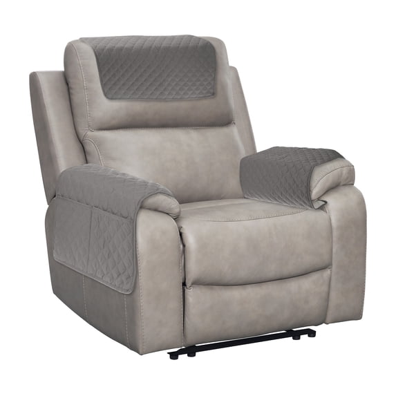 Unique Bargains Arm Cover Furniture Protect Recliner Chair Covers Light Grey