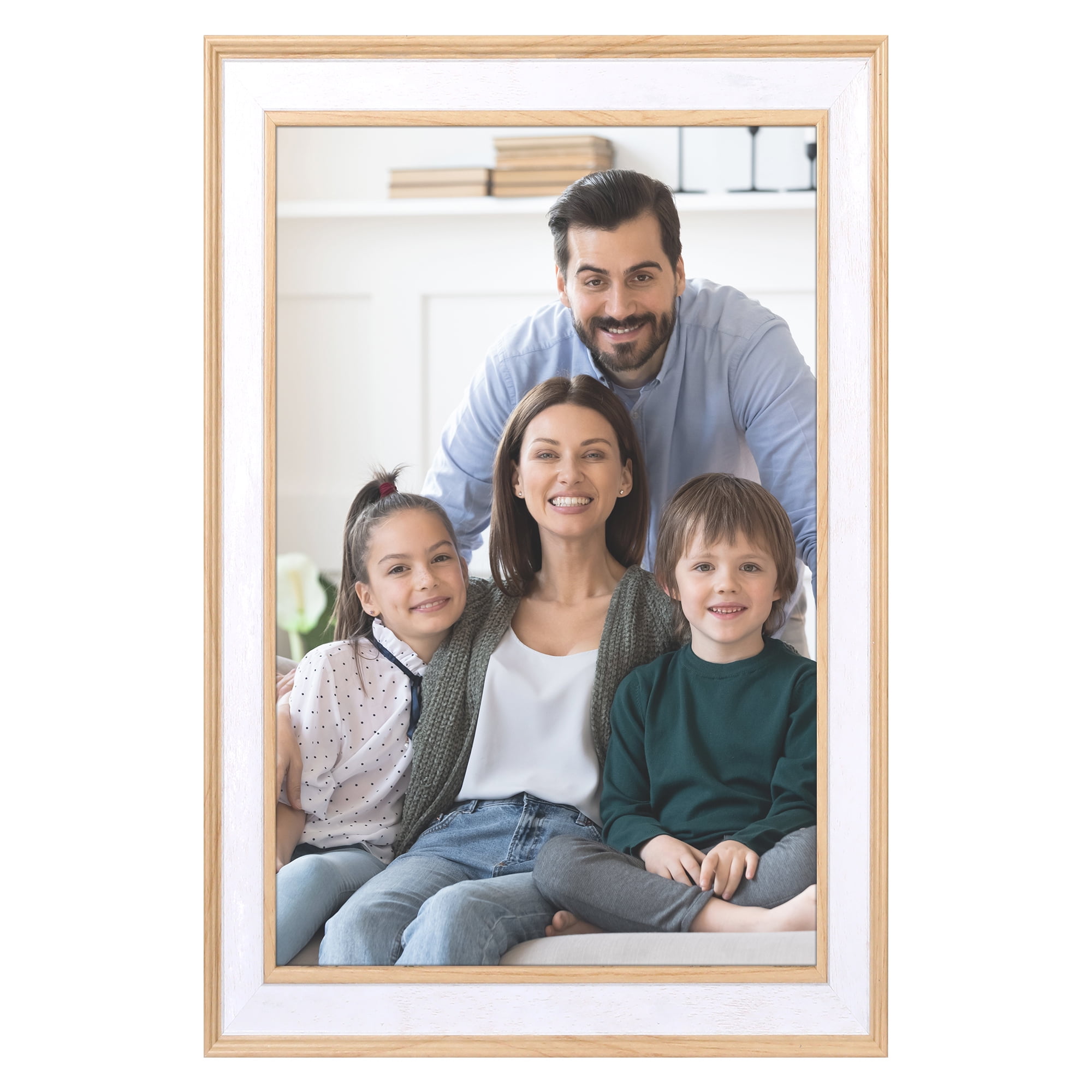 Unique Bargains Art Picture Frame for Tabletop Wall Hanging Photo Frame White 4x6