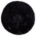 thumbnail image 1 of Unique Bargains Artificial Animal Wool Soft Faux Fur Sheepskin Plush Area Rug Black 2x2 Feet Round, 1 of 8