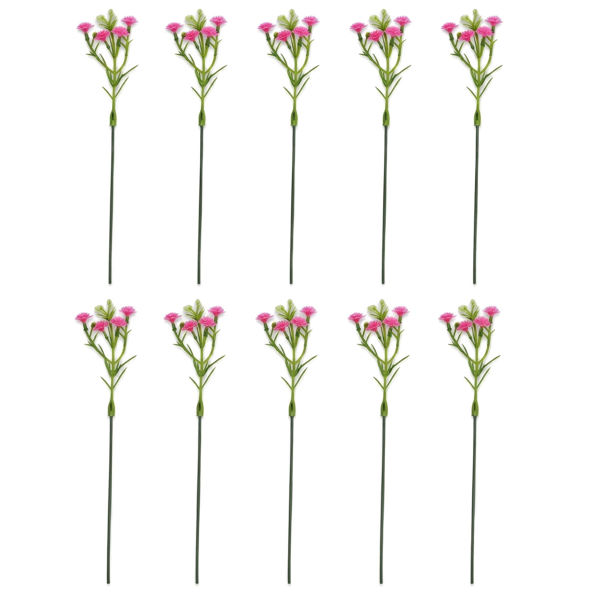 Unique Bargains Artificial Baby's Breath Flowers Faux Bouquets Dark Pink 8.9inch