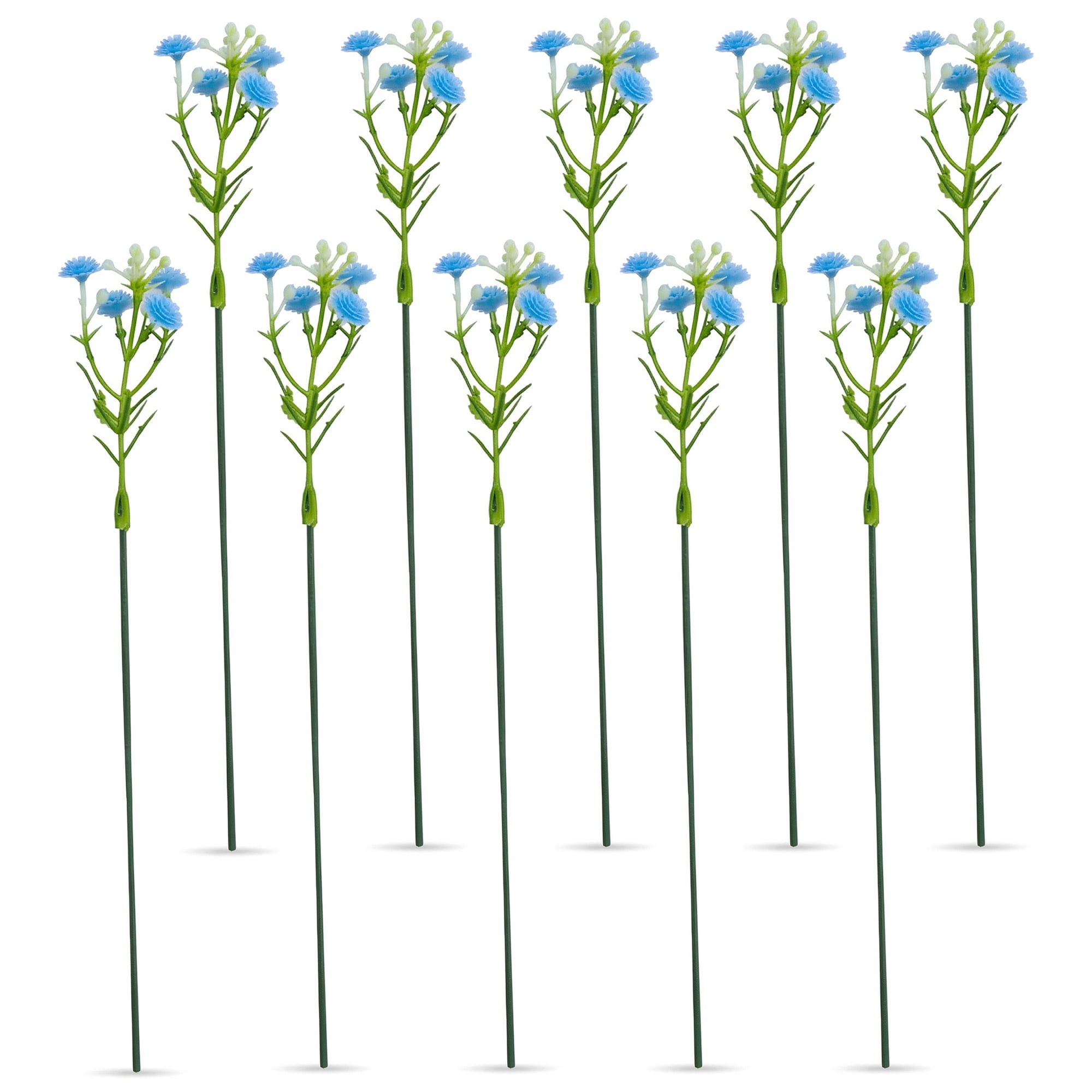 Unique Bargains Artificial Baby's Breath Flowers Faux Bouquets Light Blue 8.9inch