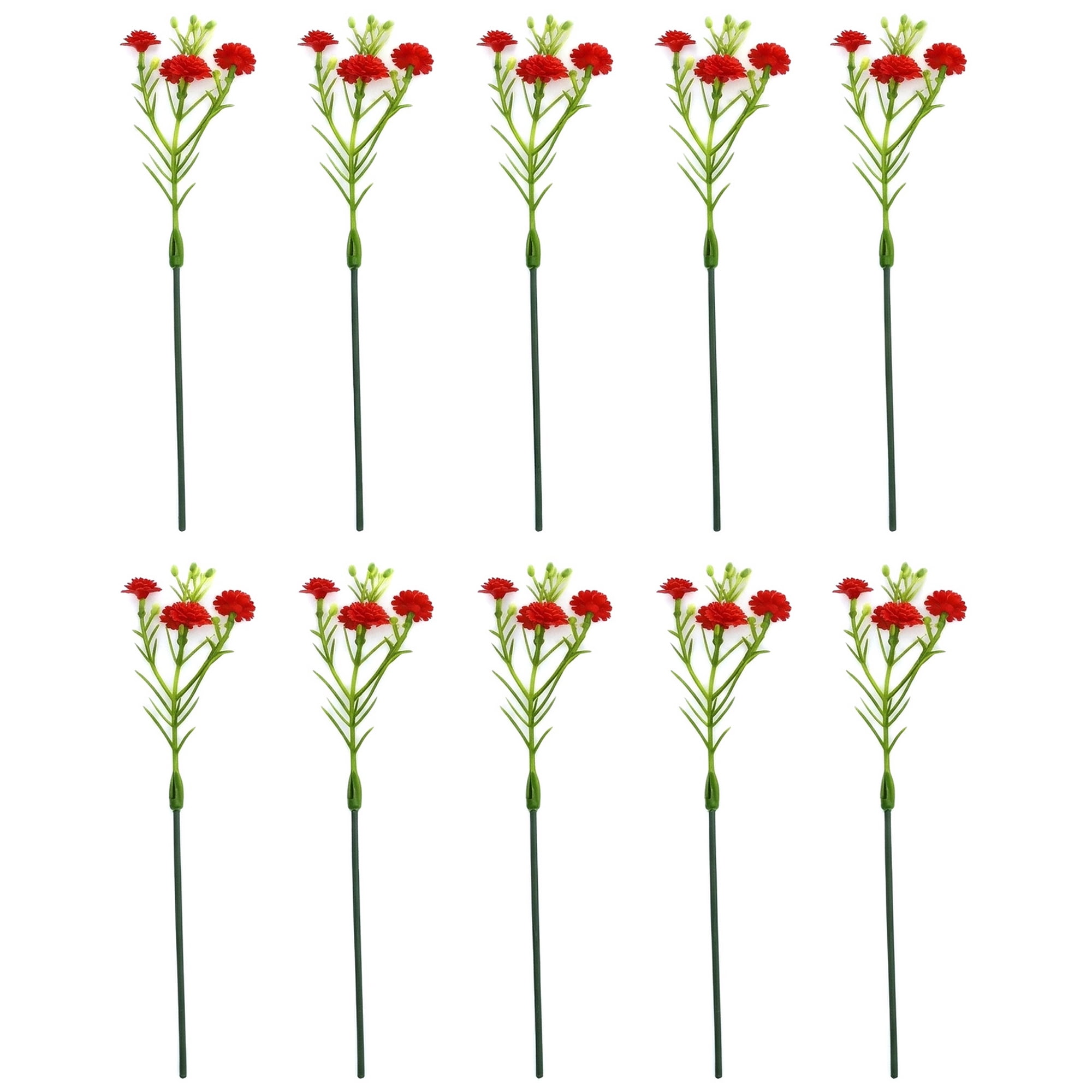 Unique Bargains Artificial Baby's Breath Flowers Faux Bouquets Red 8.9inch