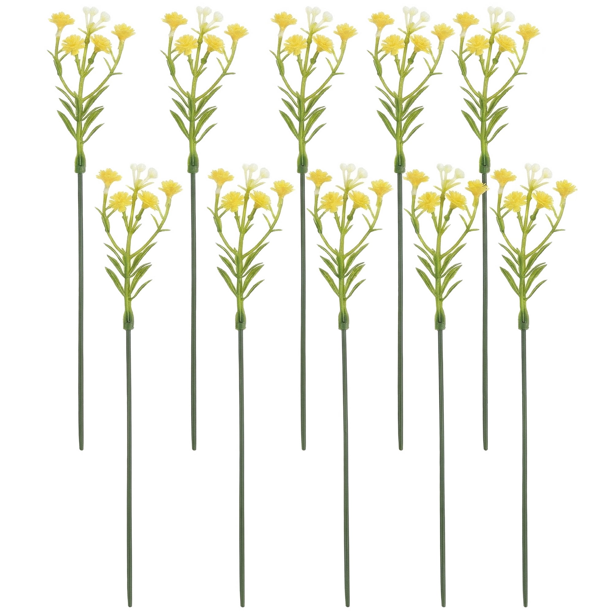Unique Bargains Artificial Baby's Breath Flowers Faux Bouquets Yellow 8.9inch