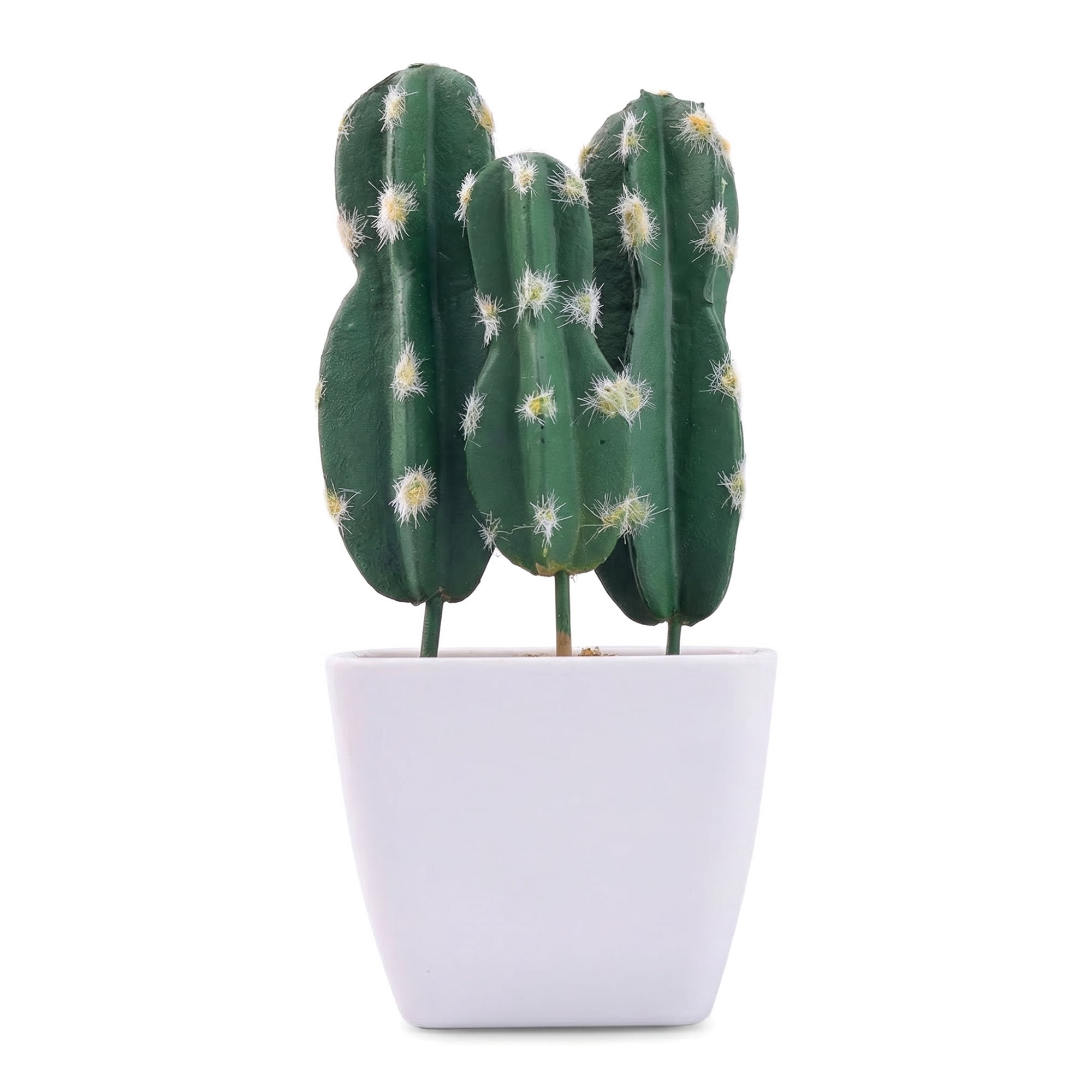 Unique Bargains Artificial Cactus Plant Pot Sturdy Cactus 3.5"L x 3.5"W x 6.3"H