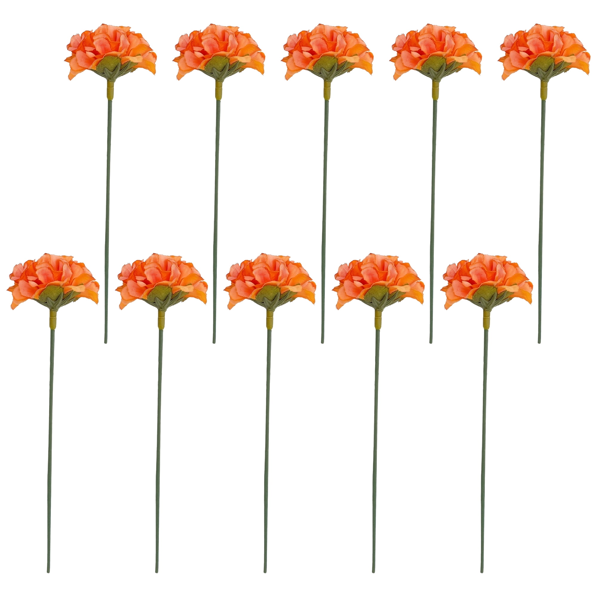 Unique Bargains Artificial Chrysanthemum Silk Mums Bouquets Orange 7.1inch