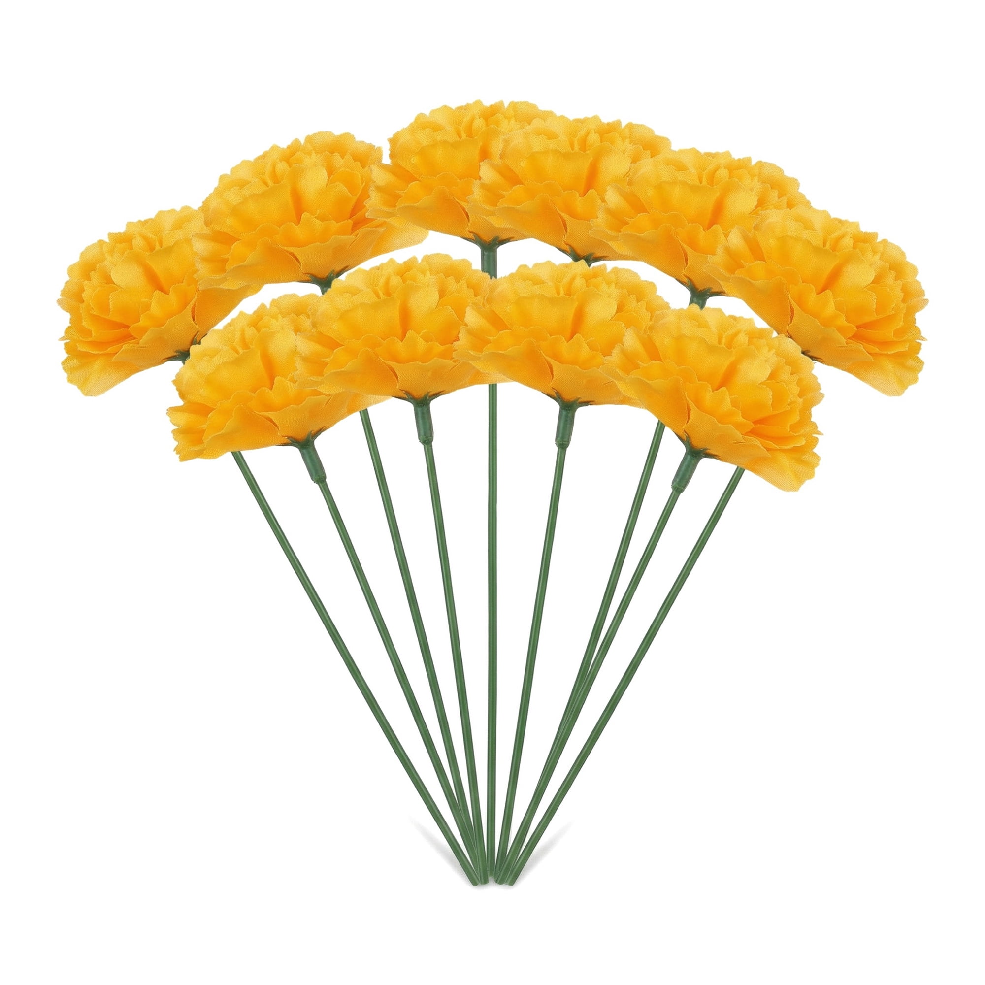 Unique Bargains Artificial Detachable Carnation Flowers Orange 5.9"