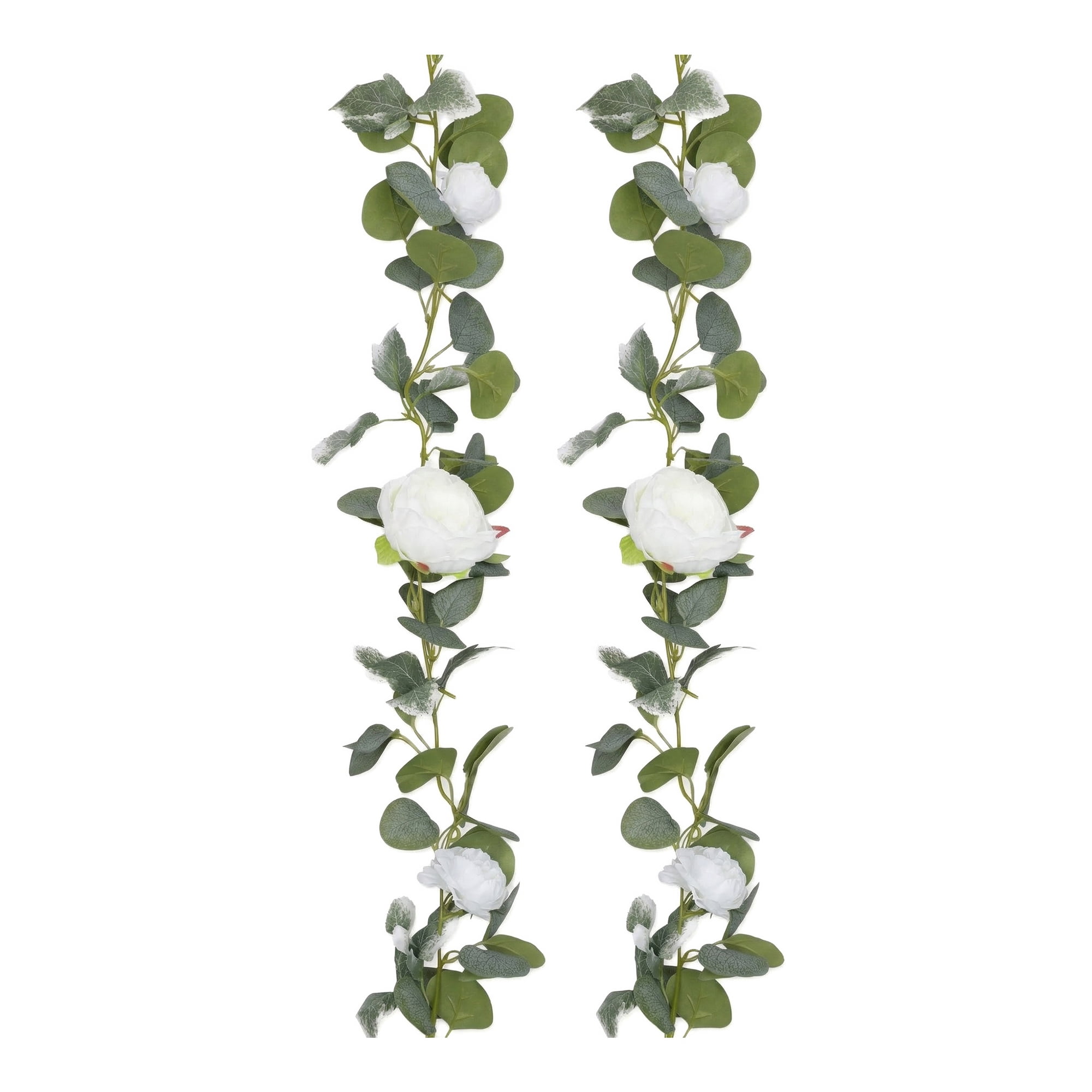 Unique Bargains Artificial Eucalyptus Garland Faux Flower Vine White 71inch