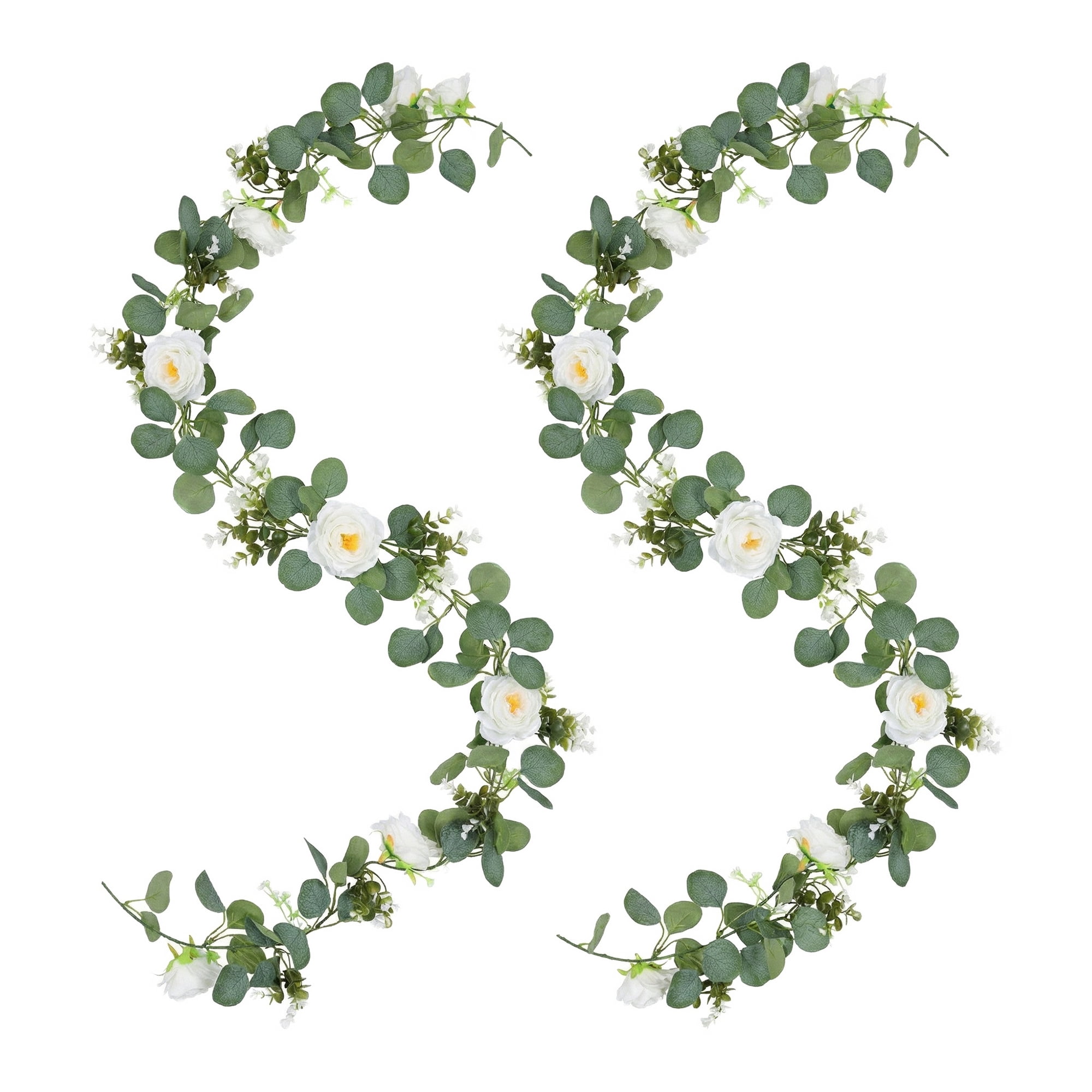 Unique Bargains Artificial Eucalyptus Garland Faux Runner Rose Vine Arch Table 71 in