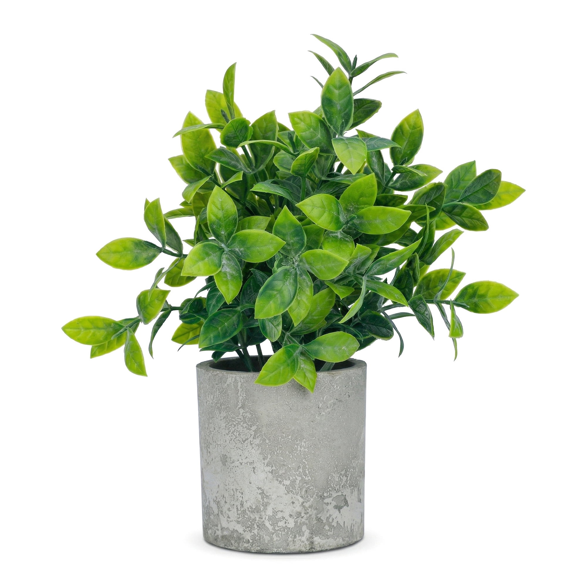 Unique Bargains Artificial Eucalyptus Plants in Pot Small Faux Greenery 7.9" Tea Leaves