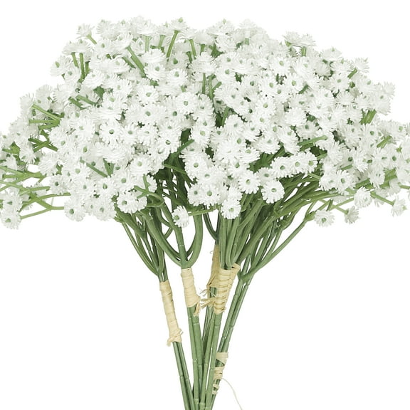 Unique Bargains Artificial Flowers 6Pc Fake Flowers Bouquets Real Touch Bulk Bouquet White