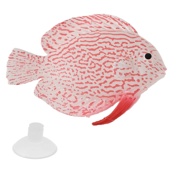 Unique Bargains Artificial Glowing Fish Floating Fake Fish Ornament Aquarium Artificial Fish Pink 1 Set