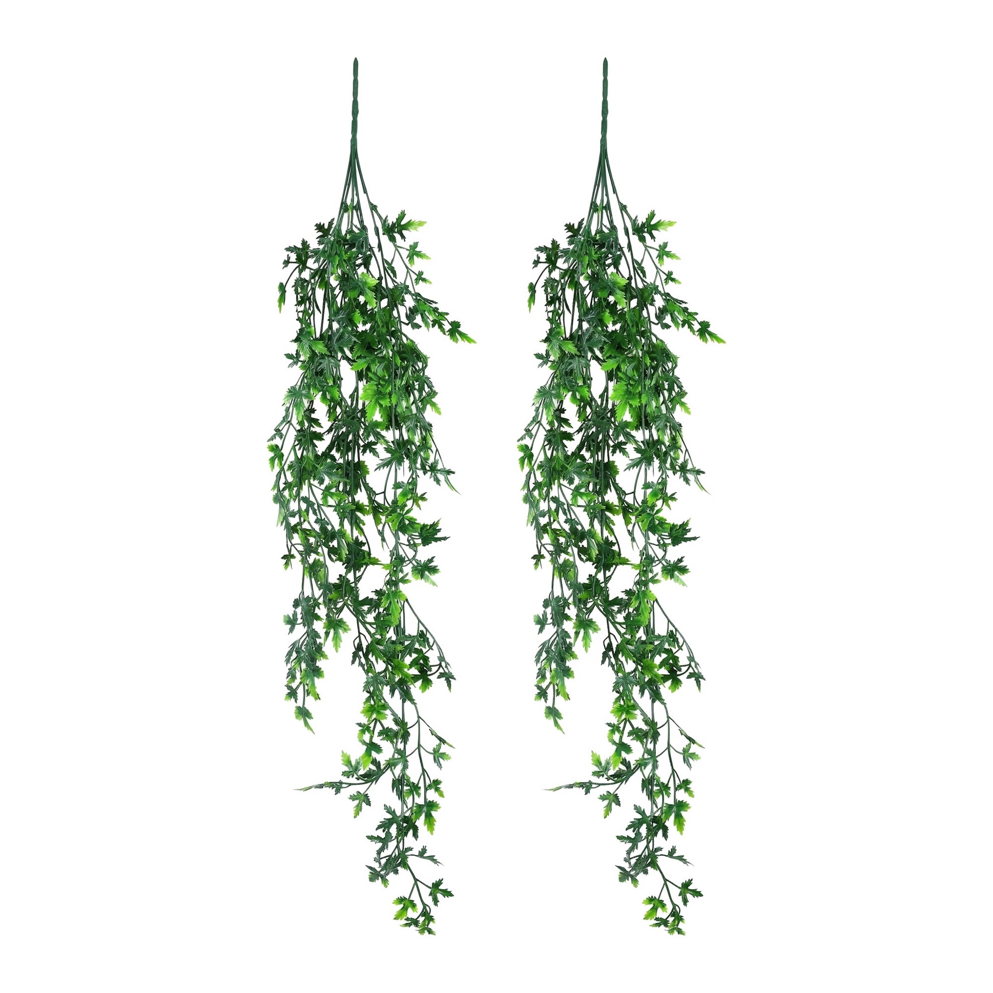 Unique Bargains Artificial Hanging Plant Faux Eucalyptus for Decor Five-Forked Maple Leaf