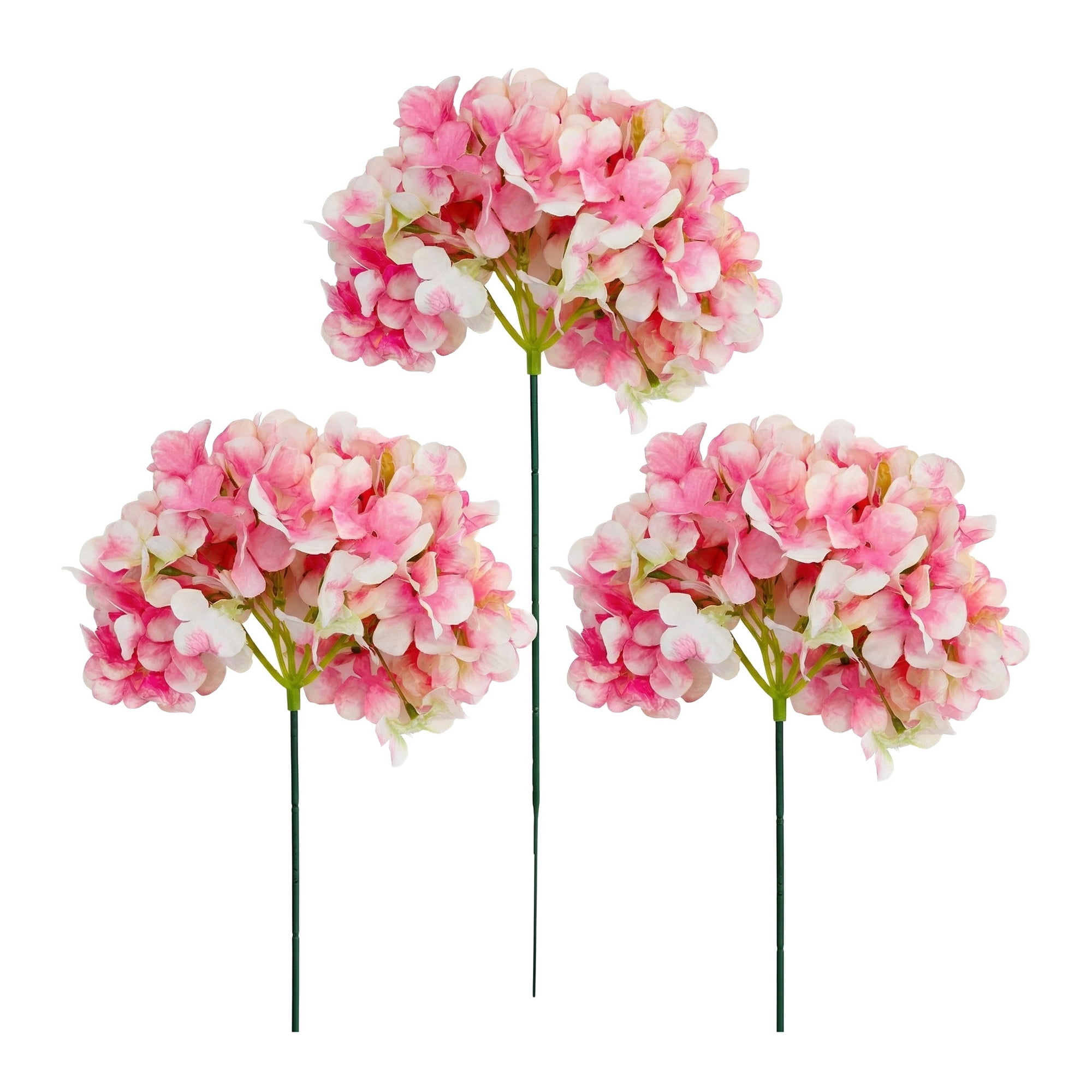 Unique Bargains Artificial Hydrangea Flowers Silk Bouquet Dark Pink 17.3inch