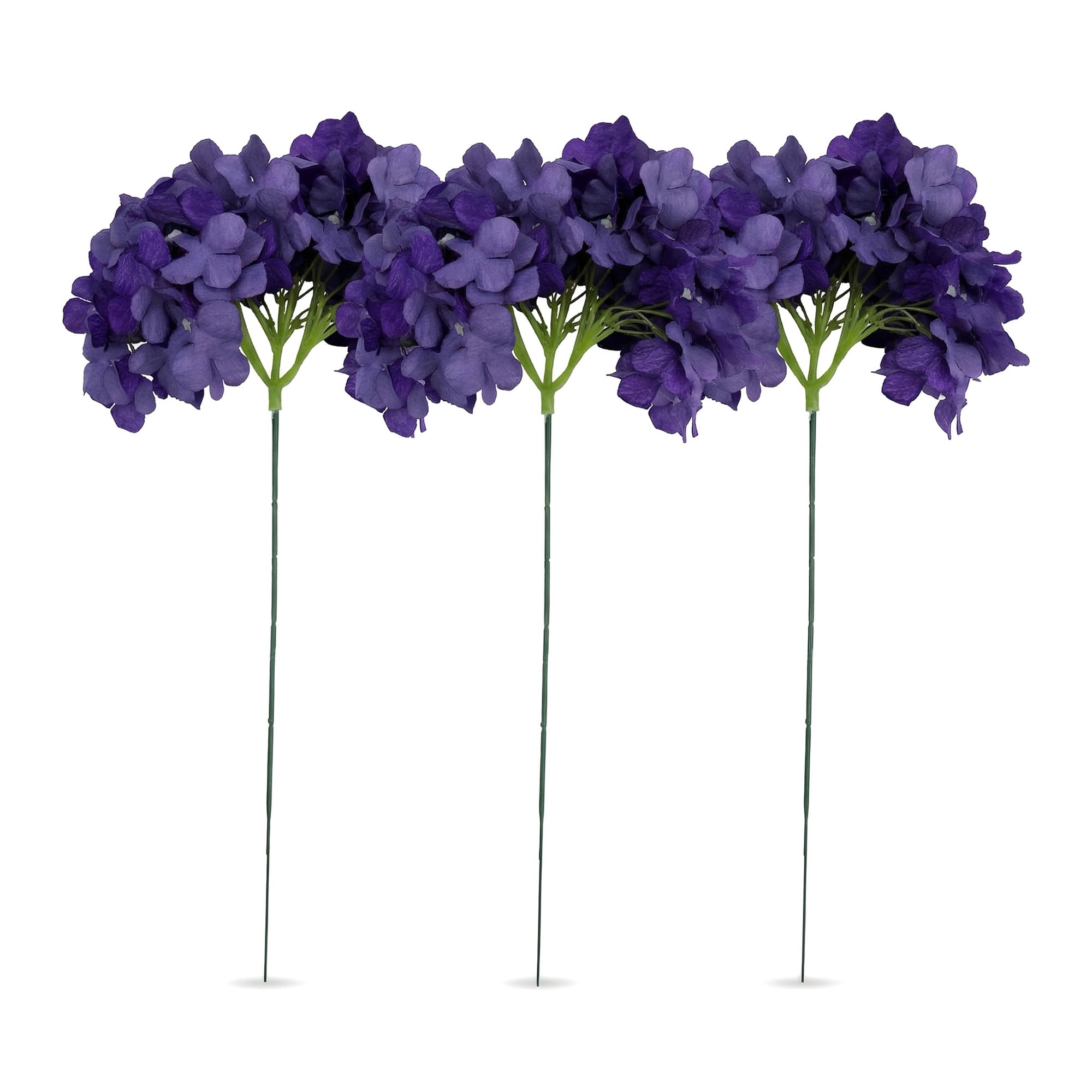Unique Bargains Artificial Hydrangea Flowers Silk Bouquet Dark Purple 17.3inch