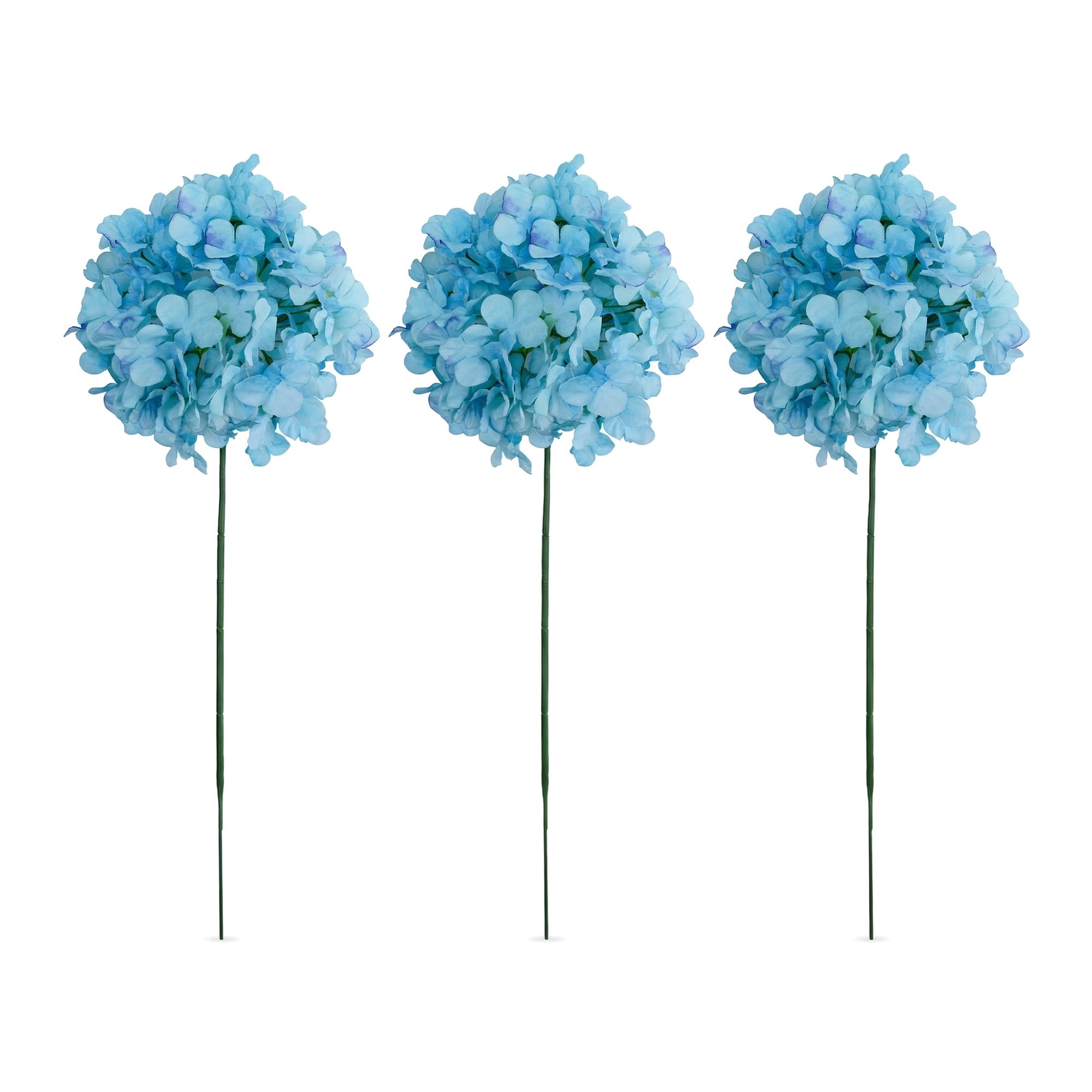 Unique Bargains Artificial Hydrangea Flowers Silk Bouquet Light Blue 17.3inch