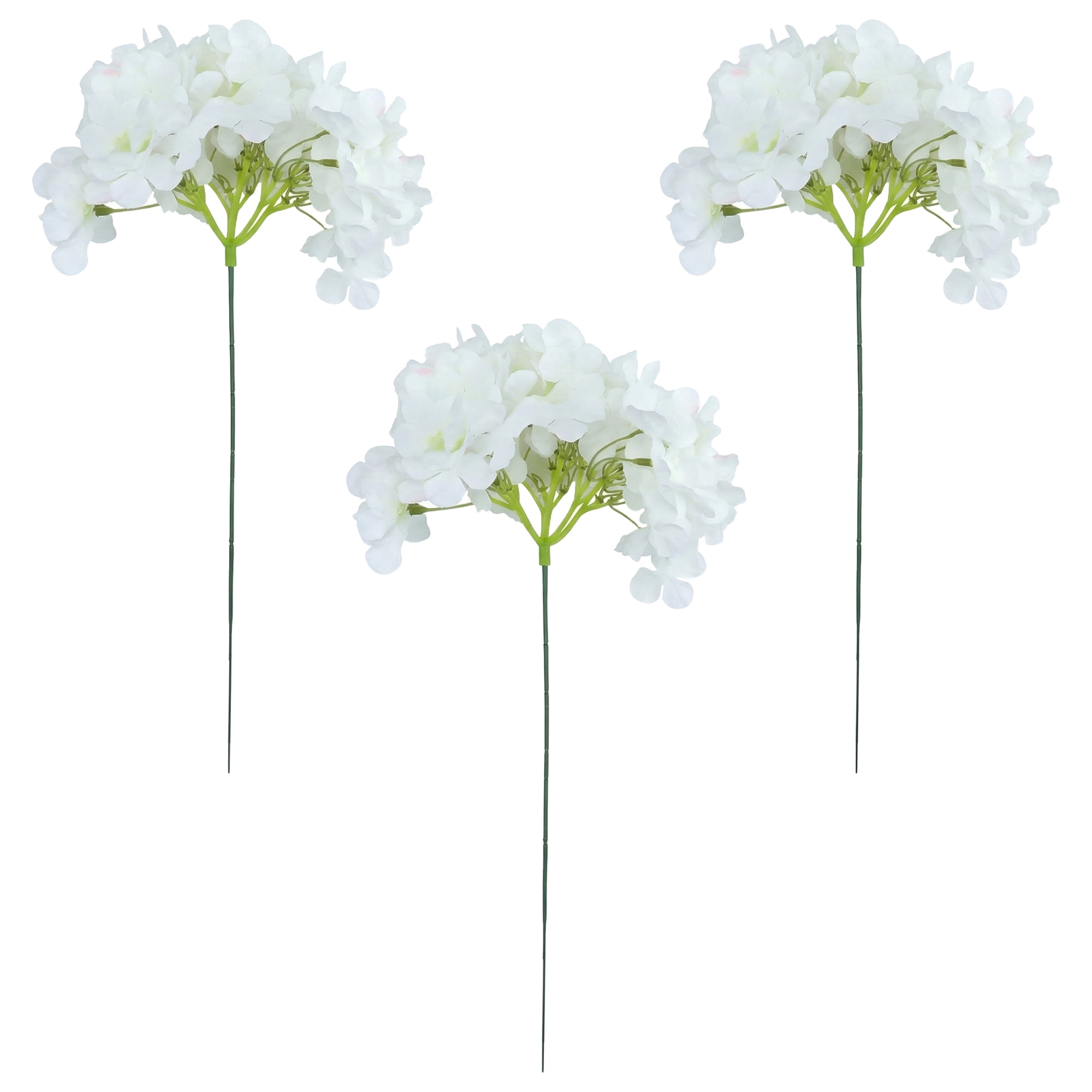 Unique Bargains Artificial Hydrangea Flowers Silk Bouquet White 17.3inch