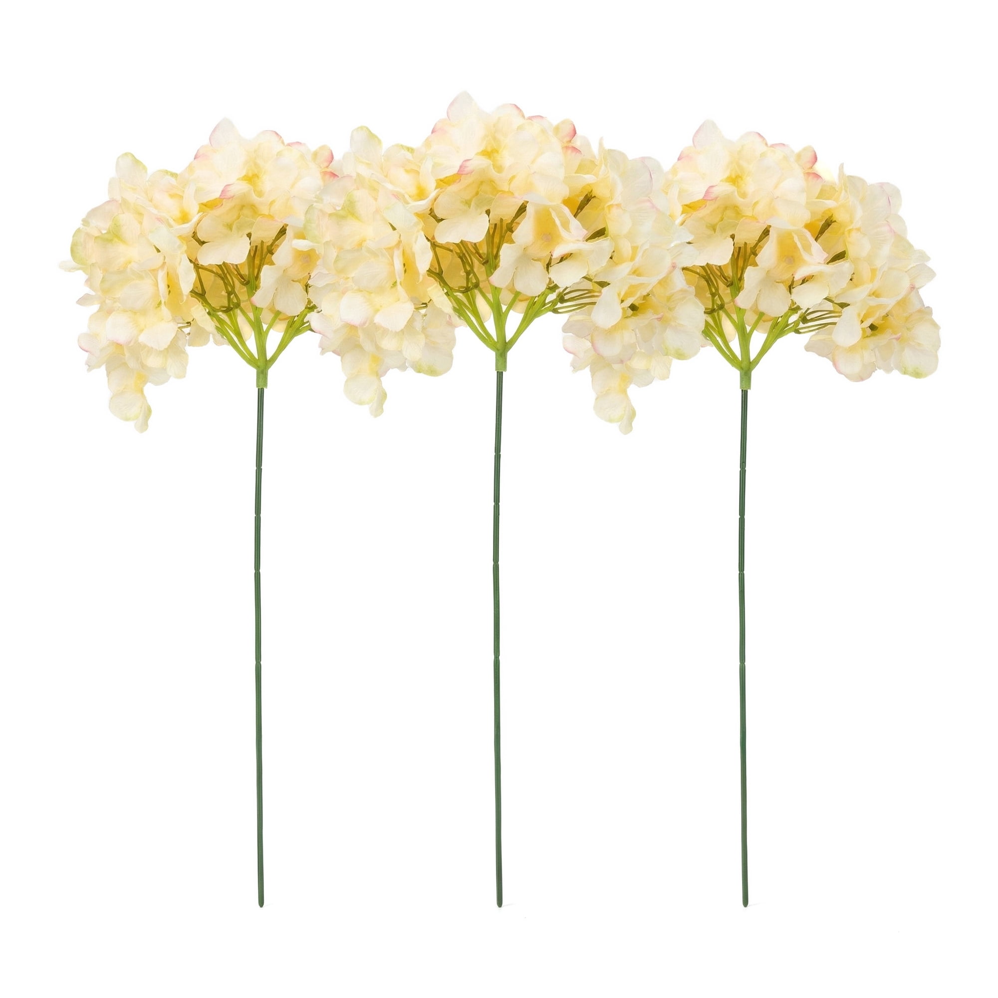 Unique Bargains Artificial Hydrangea Flowers Silk Bouquet Yellow 17.3inch