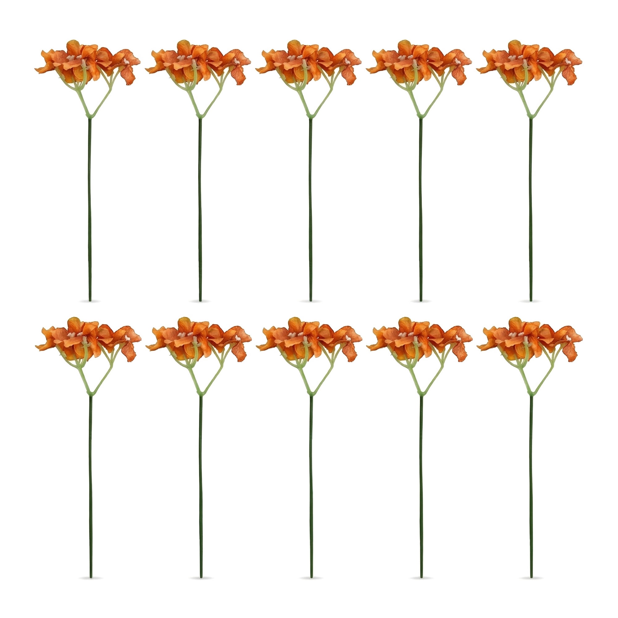 Unique Bargains Artificial Hydrangea Flowers with Detachable Heads Brown 8.3inch