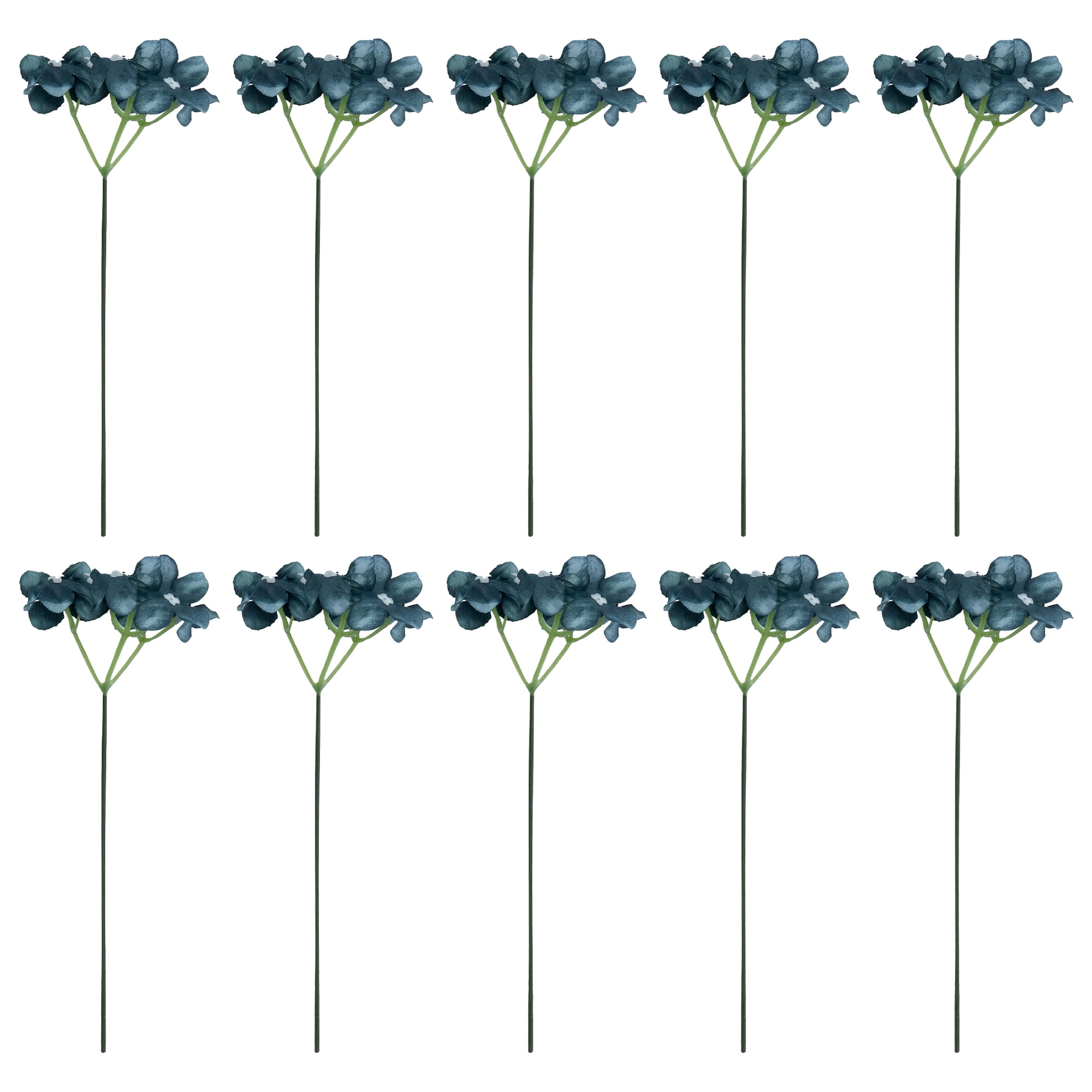 Unique Bargains Artificial Hydrangea Flowers with Detachable Heads Dark Blue 8.3inch
