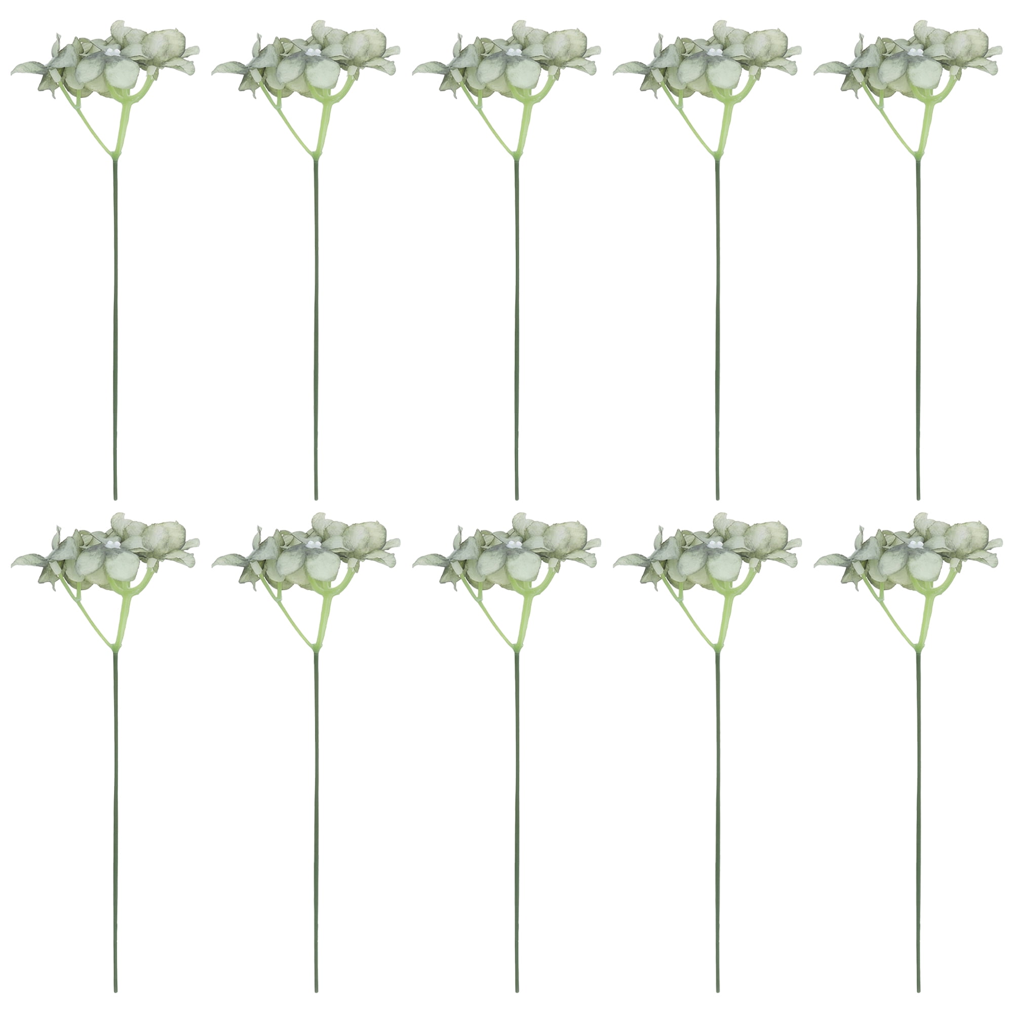 Unique Bargains Artificial Hydrangea Flowers with Detachable Heads Dark Green 8.3inch