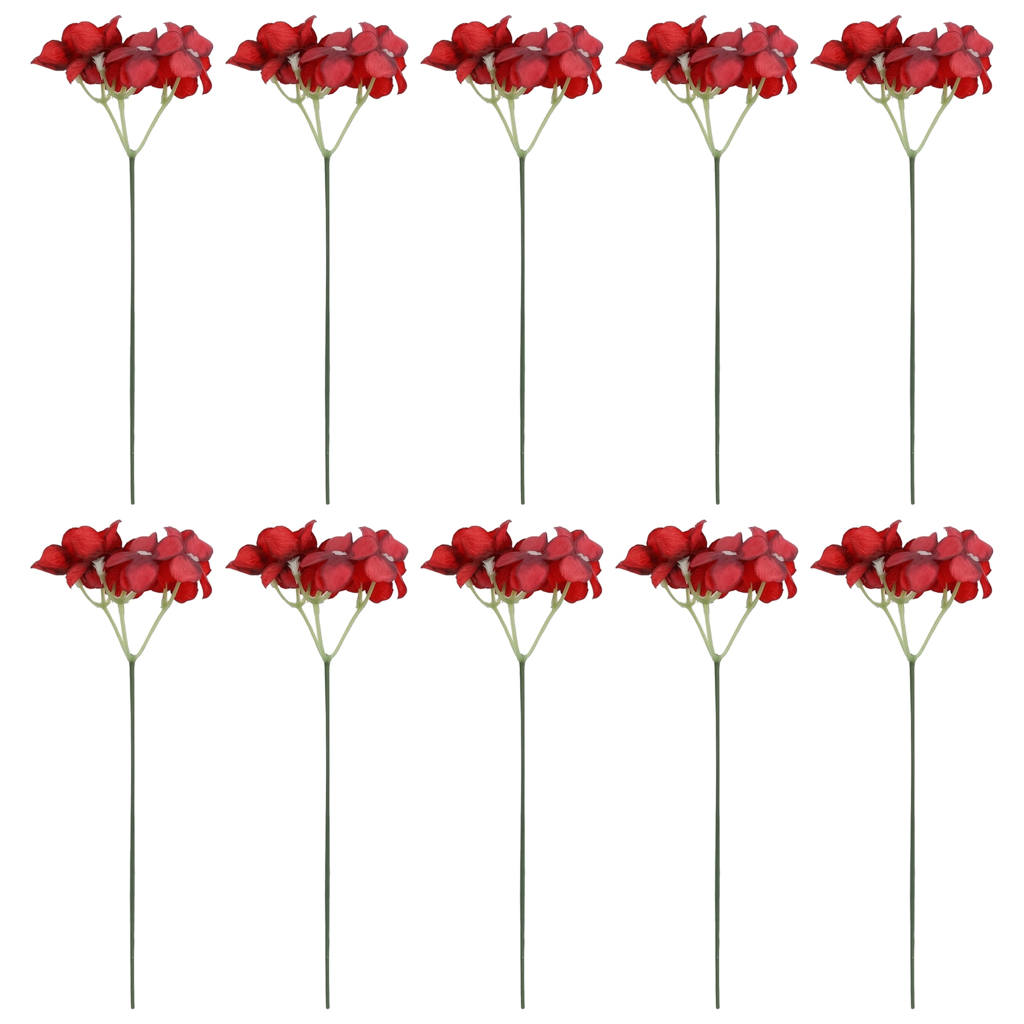 Unique Bargains Artificial Hydrangea Flowers with Detachable Heads Red 8.3inch