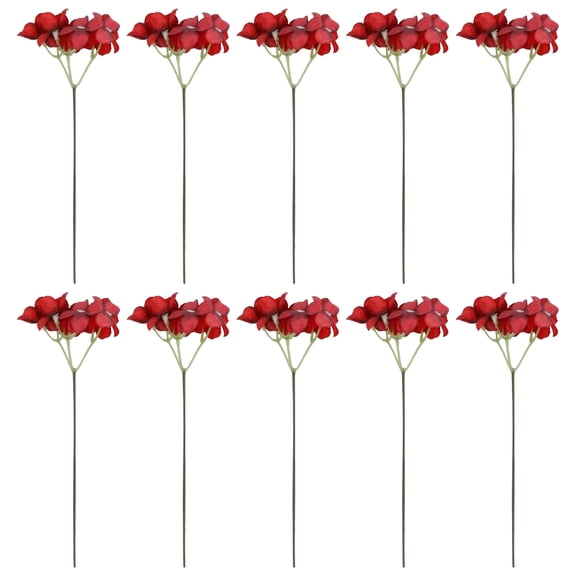 Unique Bargains Artificial Hydrangea Flowers with Detachable Heads Red 8.3inch