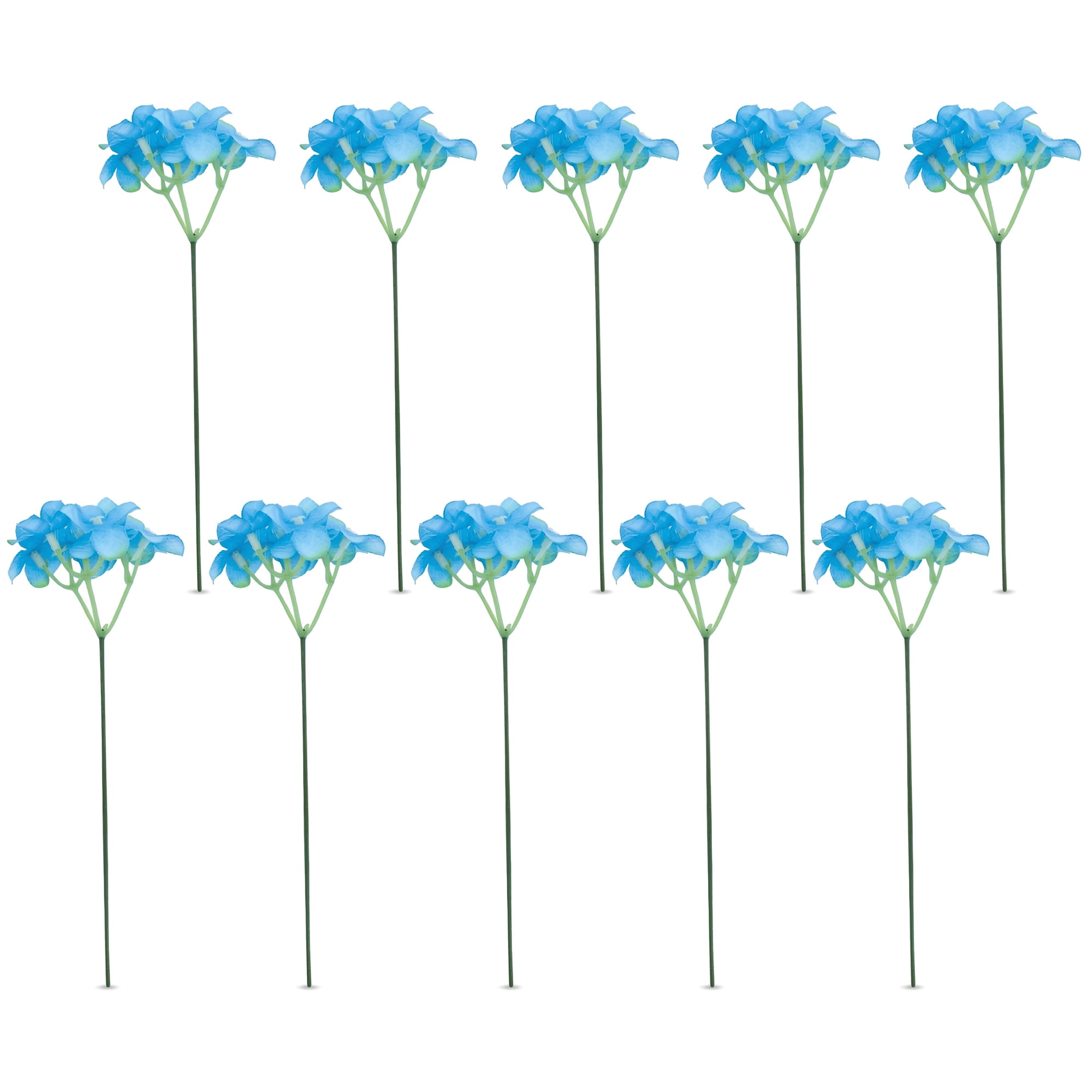 Unique Bargains Artificial Hydrangea Flowers with Detachable Heads Sky Blue 8.3inch