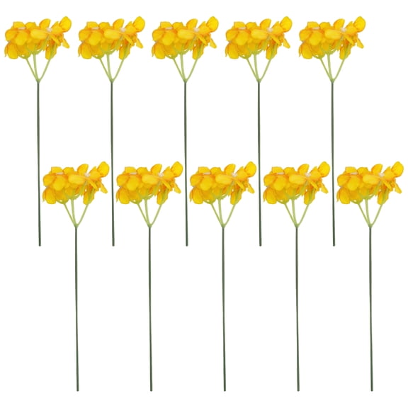 Unique Bargains Artificial Hydrangea Flowers with Detachable Heads Yellow 8.3inch