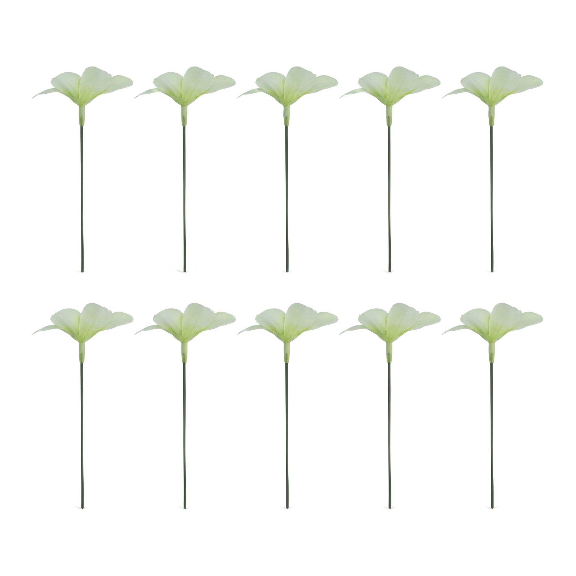 Unique Bargains Artificial Orchid Flowers Detachable HeadsSilk Phalaenopsis Green 5.9 in