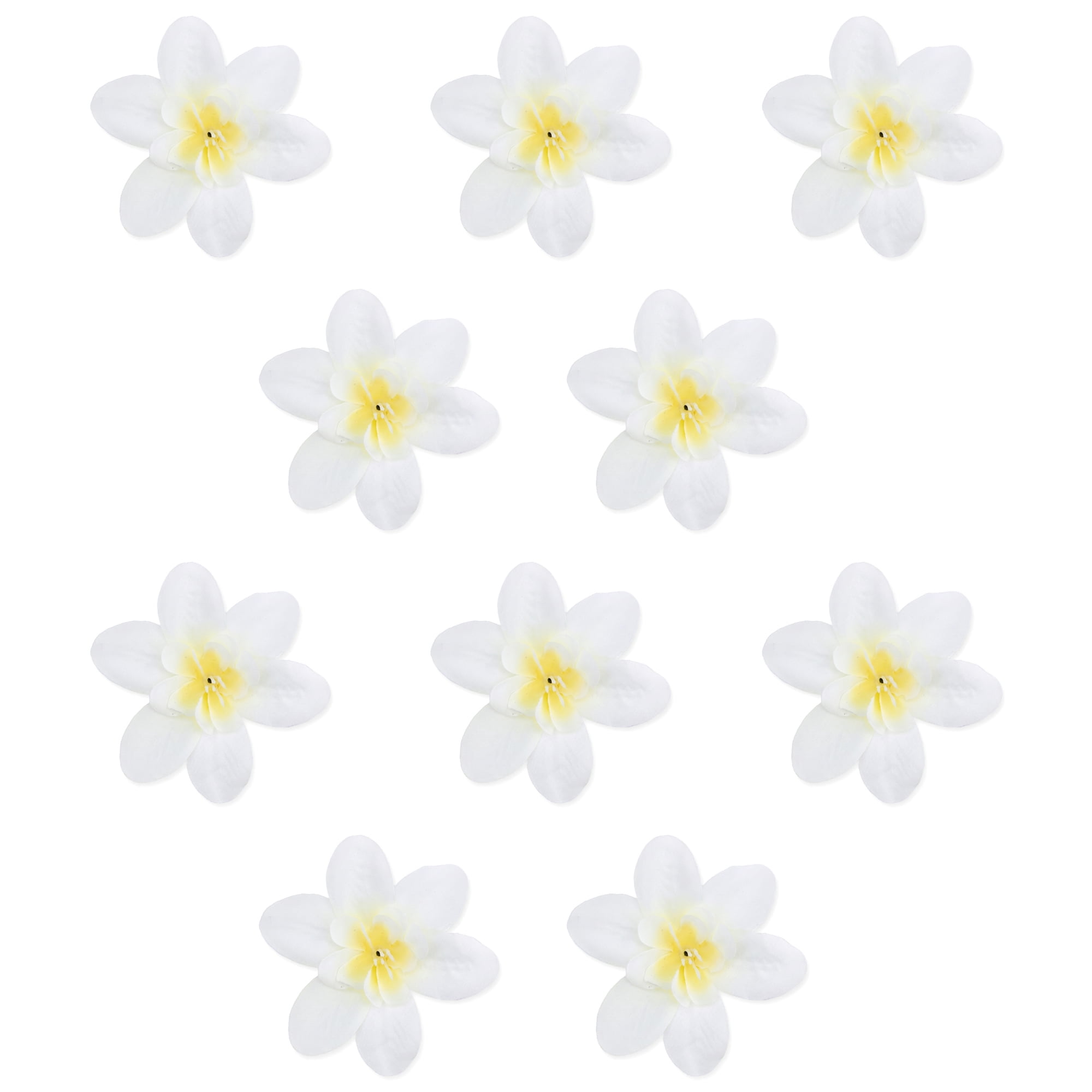 Unique Bargains Artificial Orchid Flowers Detachable HeadsSilk Phalaenopsis White 5.9 in