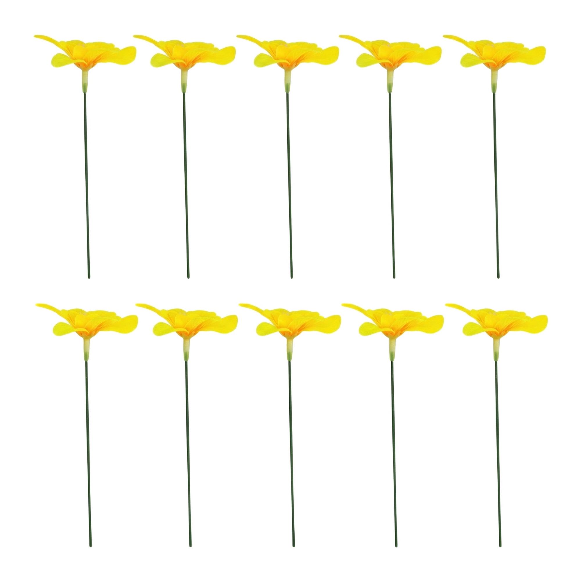 Unique Bargains Artificial Orchid Flowers Detachable HeadsSilk Phalaenopsis Yellow 5.9 in
