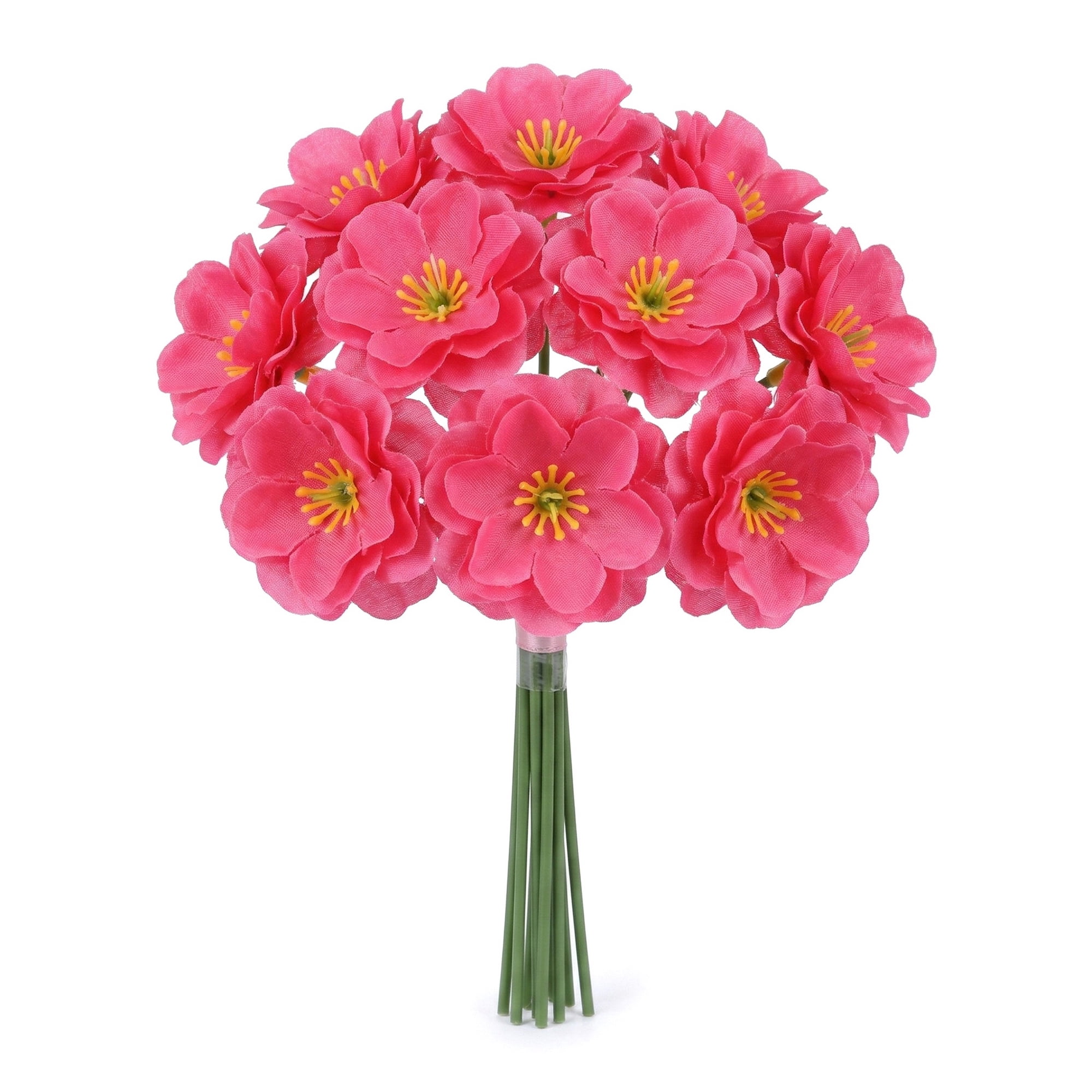Unique Bargains Artificial Plum Blossom Mini Bouquets Detachable Heads Rose Red 5.9in