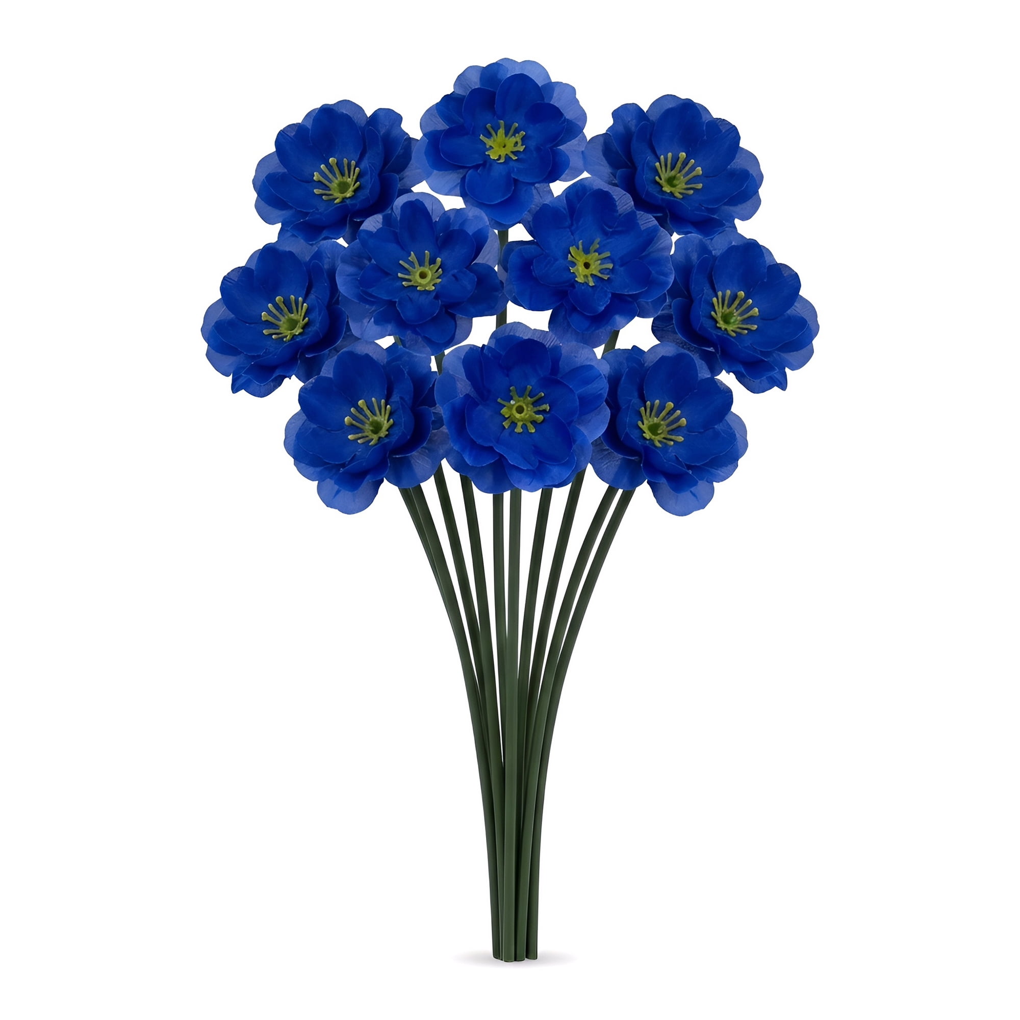 Unique Bargains Artificial Plum Craft Blossom Mini Bouquets Detachable Heads Blue 5.9 in