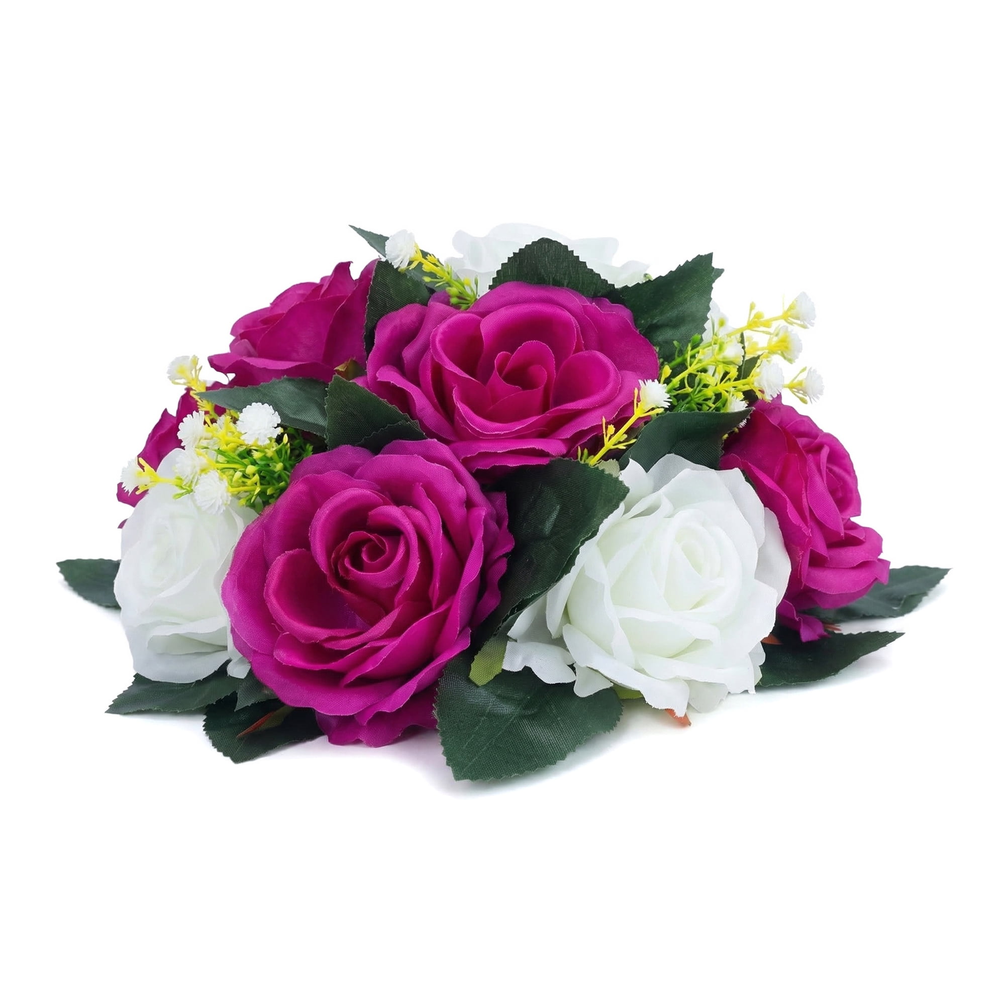 Unique Bargains Artificial Rose Flower Centerpiece Dark Purple 4.7"