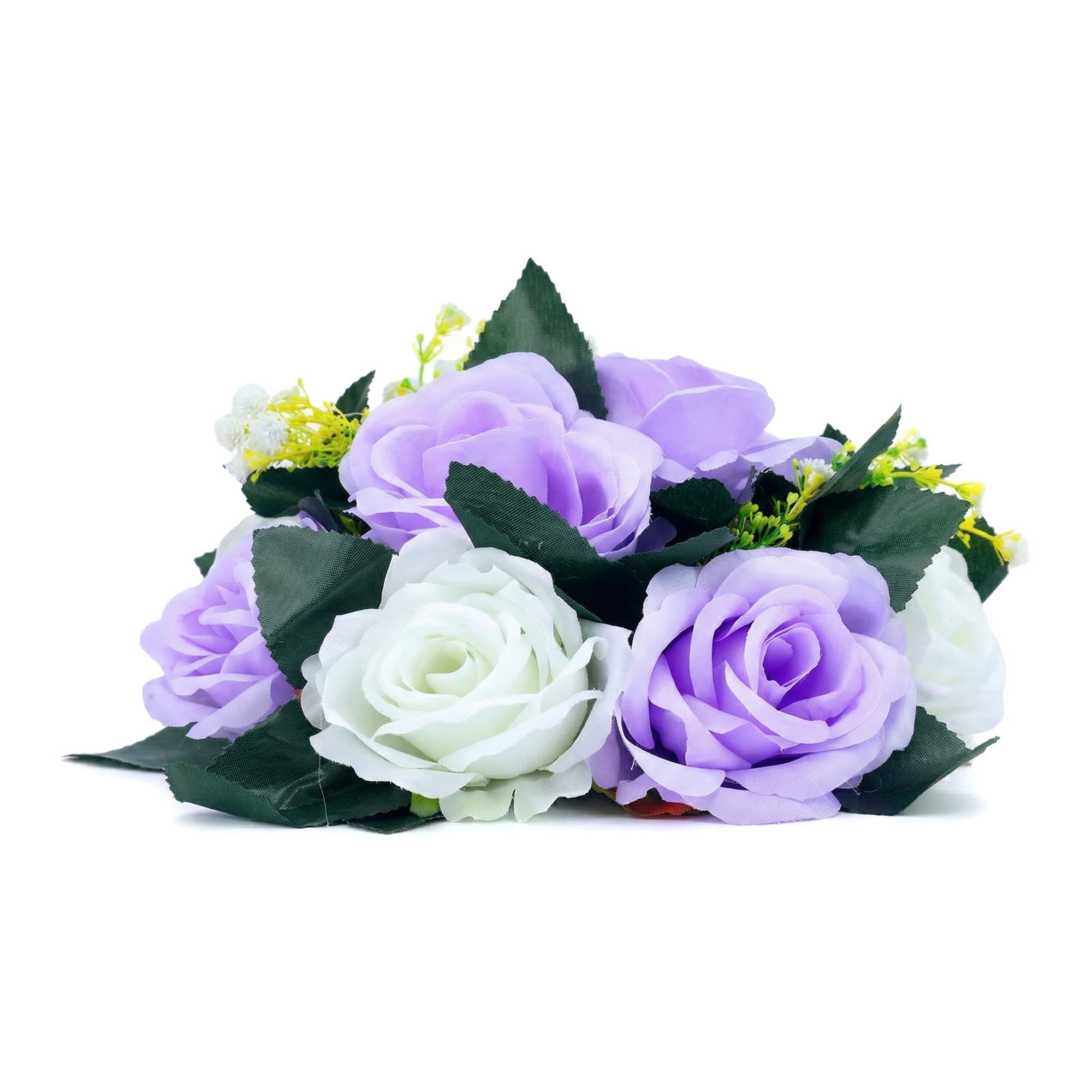 Unique Bargains Artificial Rose Flower Centerpiece Purple 4.7"
