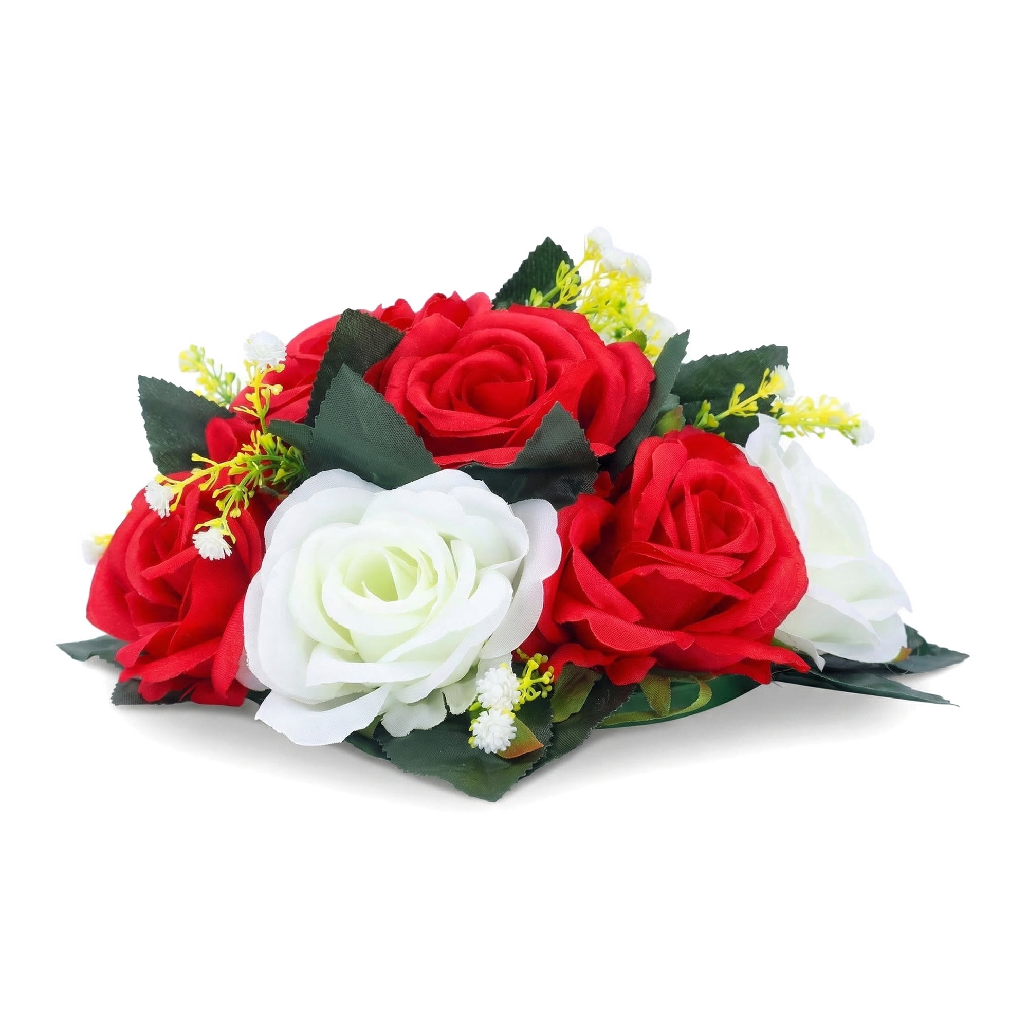 Unique Bargains Artificial Rose Flower Centerpiece Red 4.7"