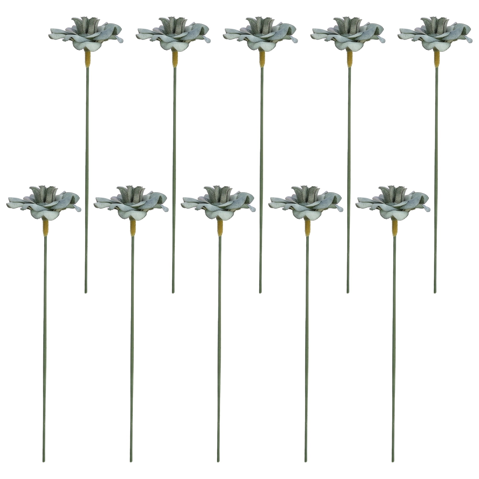 Unique Bargains Artificial Roses Bouquet Silk Rose with Detachable Flower [Dark Green]
