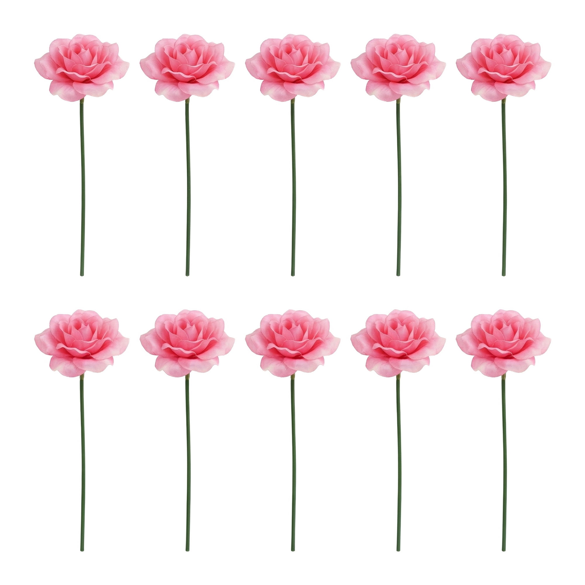 Unique Bargains Artificial Roses Bouquet Silk Rose with Detachable Flower [Light Pink]