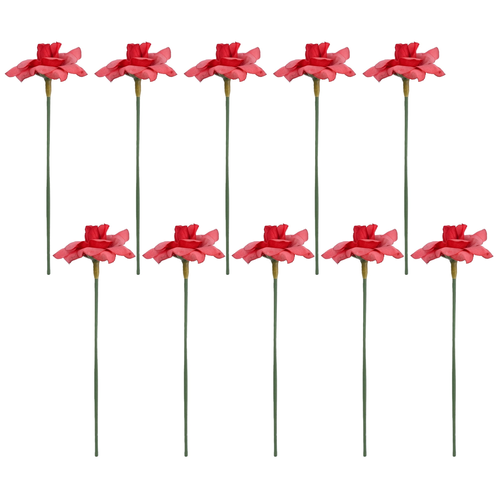 Unique Bargains Artificial Roses Bouquet Silk Rose with Detachable Flower [Red]