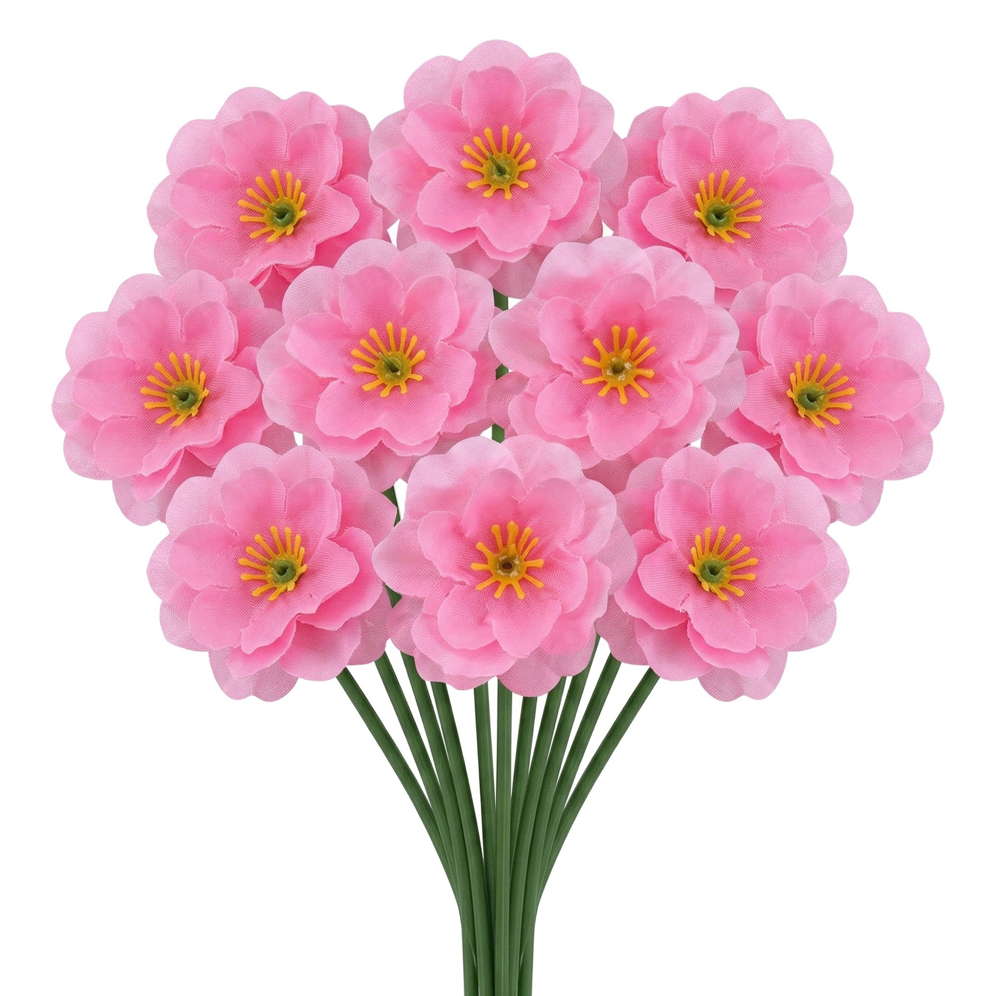 Unique Bargains Artificial Roses Silk Detachable Head Flowers for Decor Pink 5.9 in