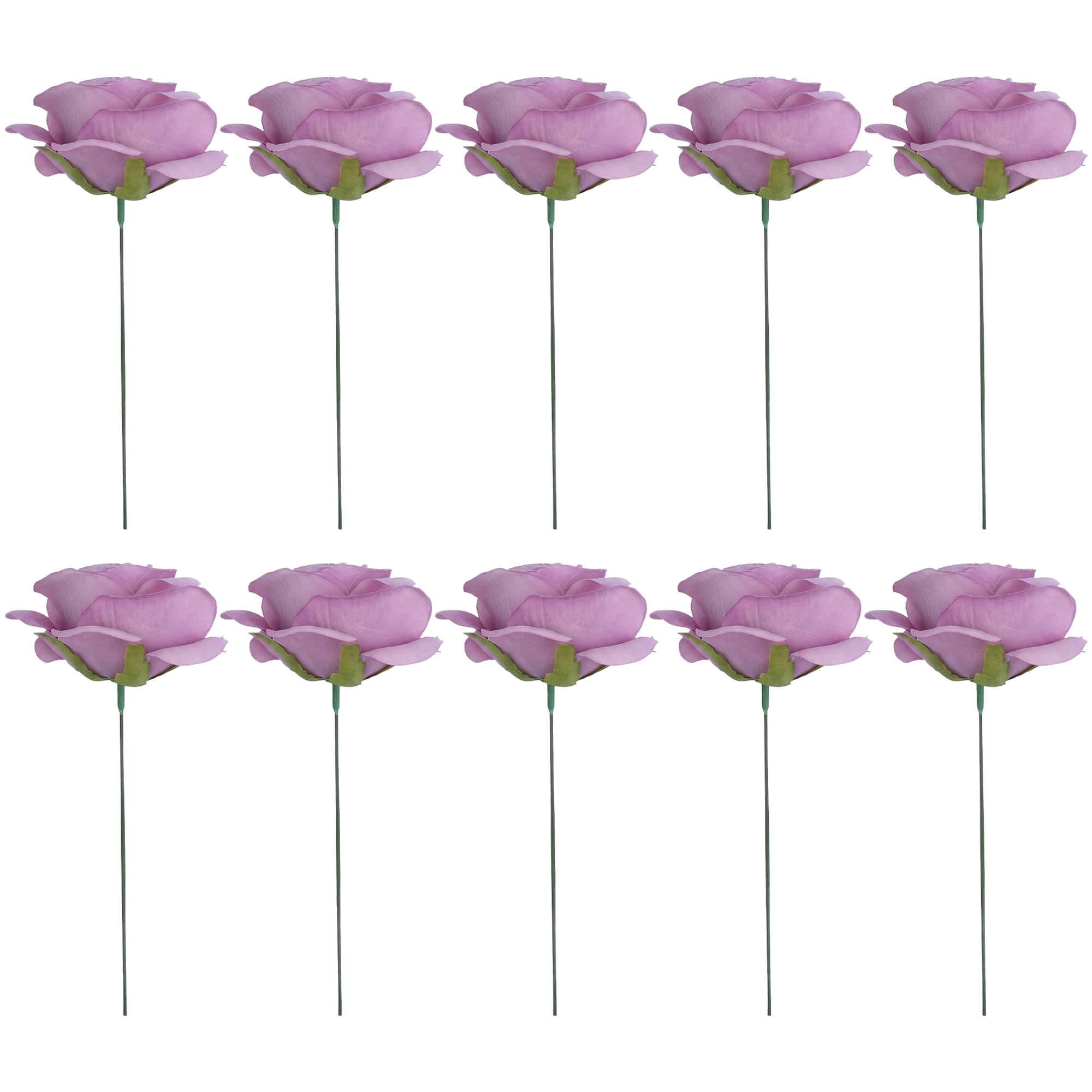 Unique Bargains Artificial Roses Silk Detachable Heads Bouquet for Crafts Purple 5.9 in