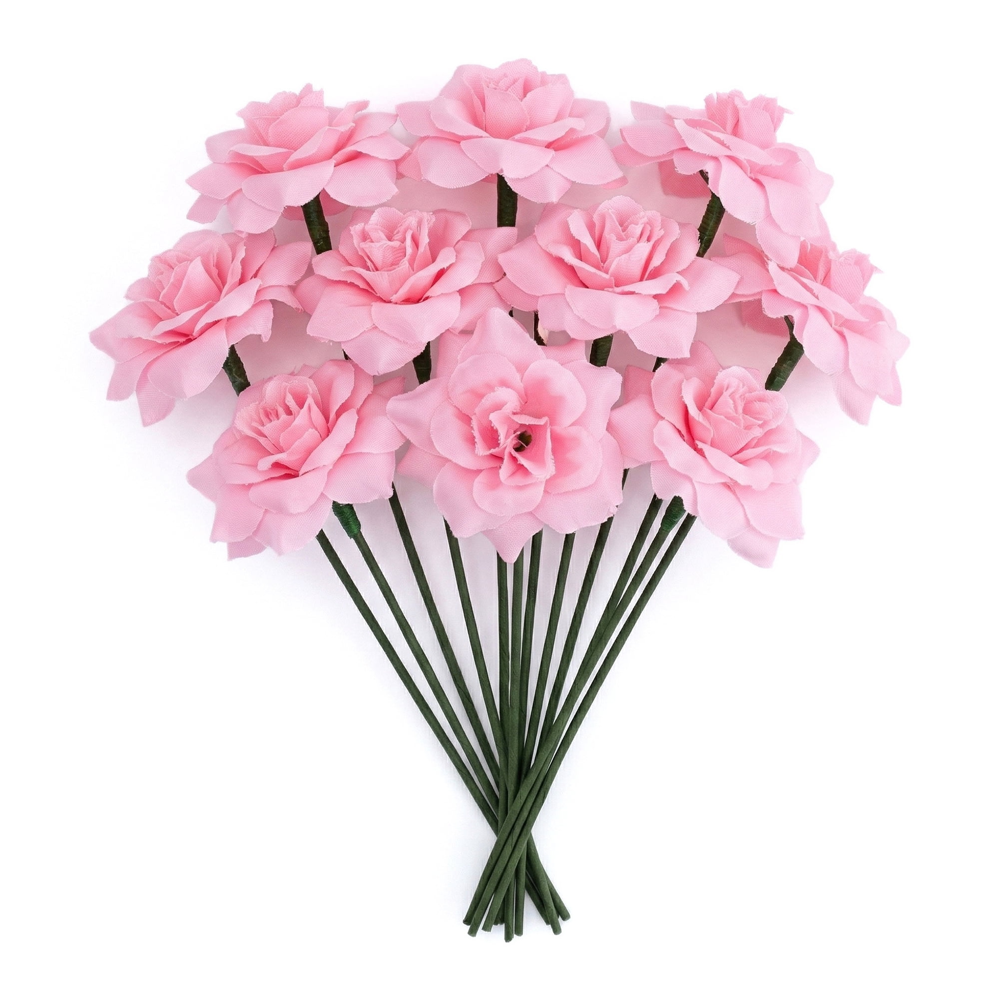 Unique Bargains Artificial Roses Silk Detachable Heads Flowers for Decor Pink 5.9 in