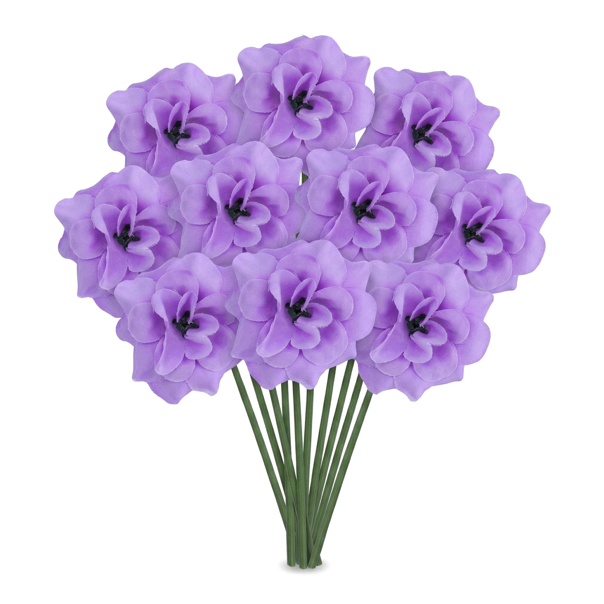 Unique Bargains Artificial Roses Silk Detachable Heads Flowers for Decor Purple 5.9 in