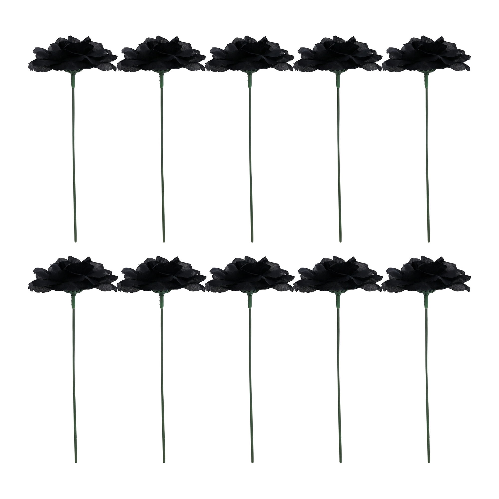 Unique Bargains Artificial Roses Silk Flowers with Detachable Heads Black 5.9inch