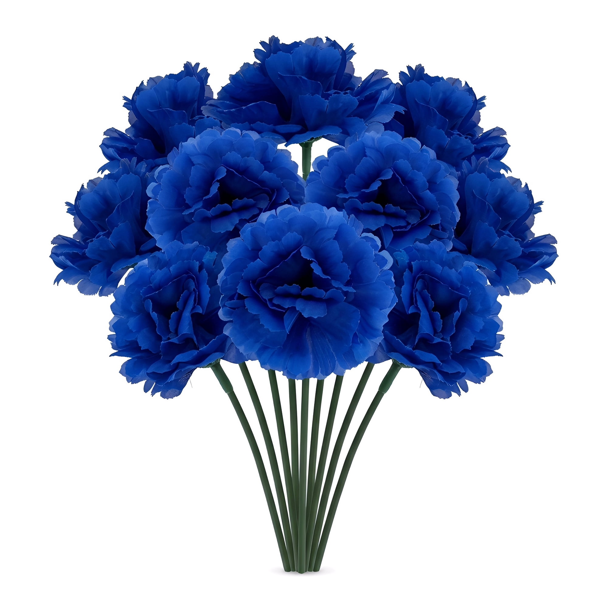 Unique Bargains Artificial Silk Carnation Bouquets with Detachable Heads Dark Blue 5.9 in
