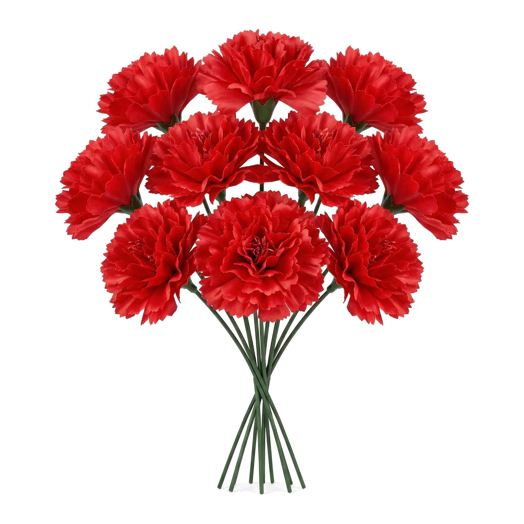 Unique Bargains Artificial Silk Carnation Bouquets with Detachable Heads Red 5.9 in