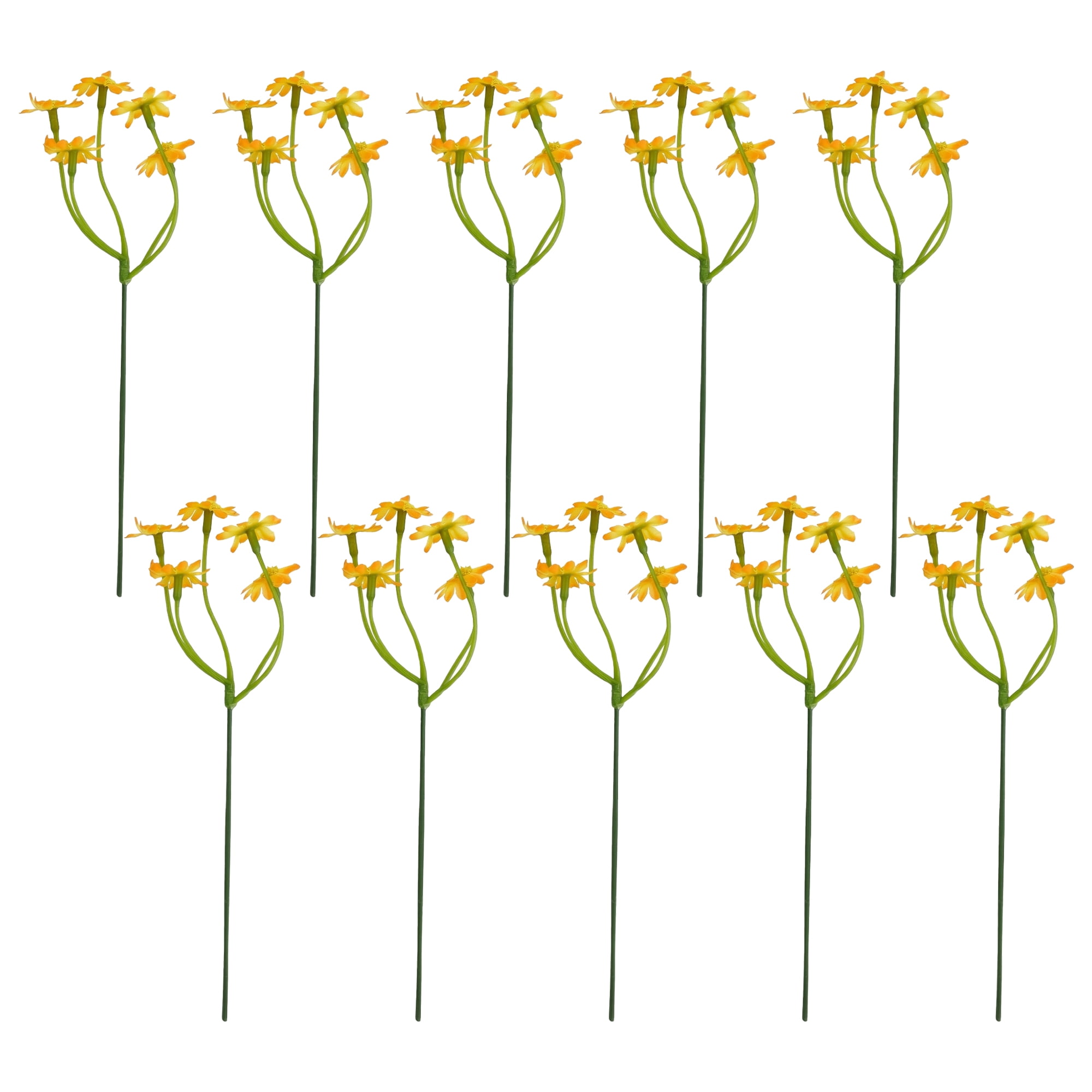 Unique Bargains Artificial Silk Daisies Faux Wildflower Orange 8.7inch
