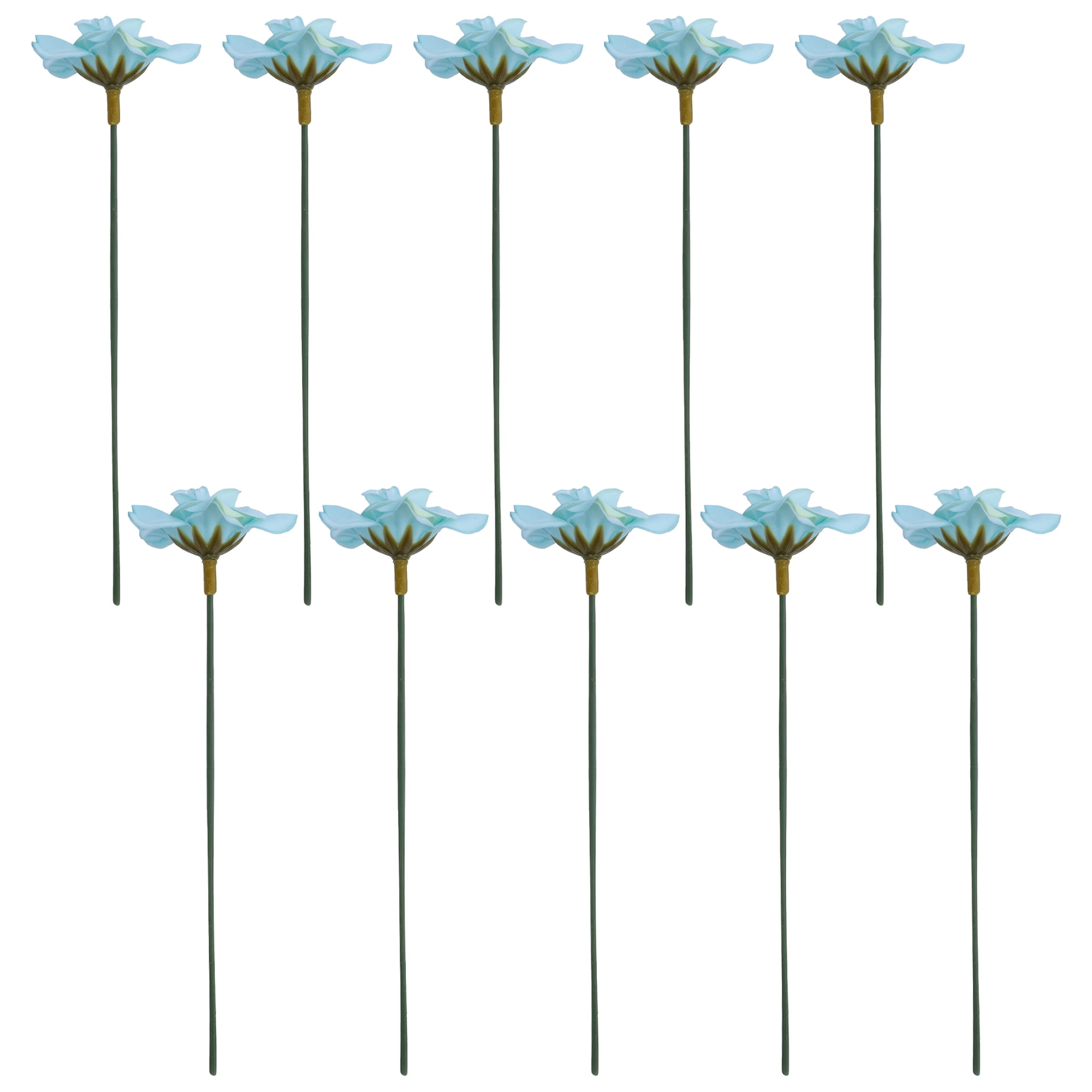 Unique Bargains Artificial Roses Bouquet Silk Rose with Detachable Flower [Light Blue]