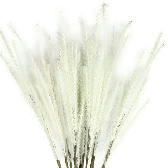 Unique Bargains 12 Pack Artificial Plants Faux Wheat Grass Greenery Plant White
